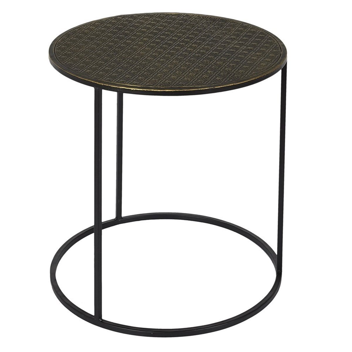 Lot de 2 tables d'appoint gigognes métal noir, DECORATIE