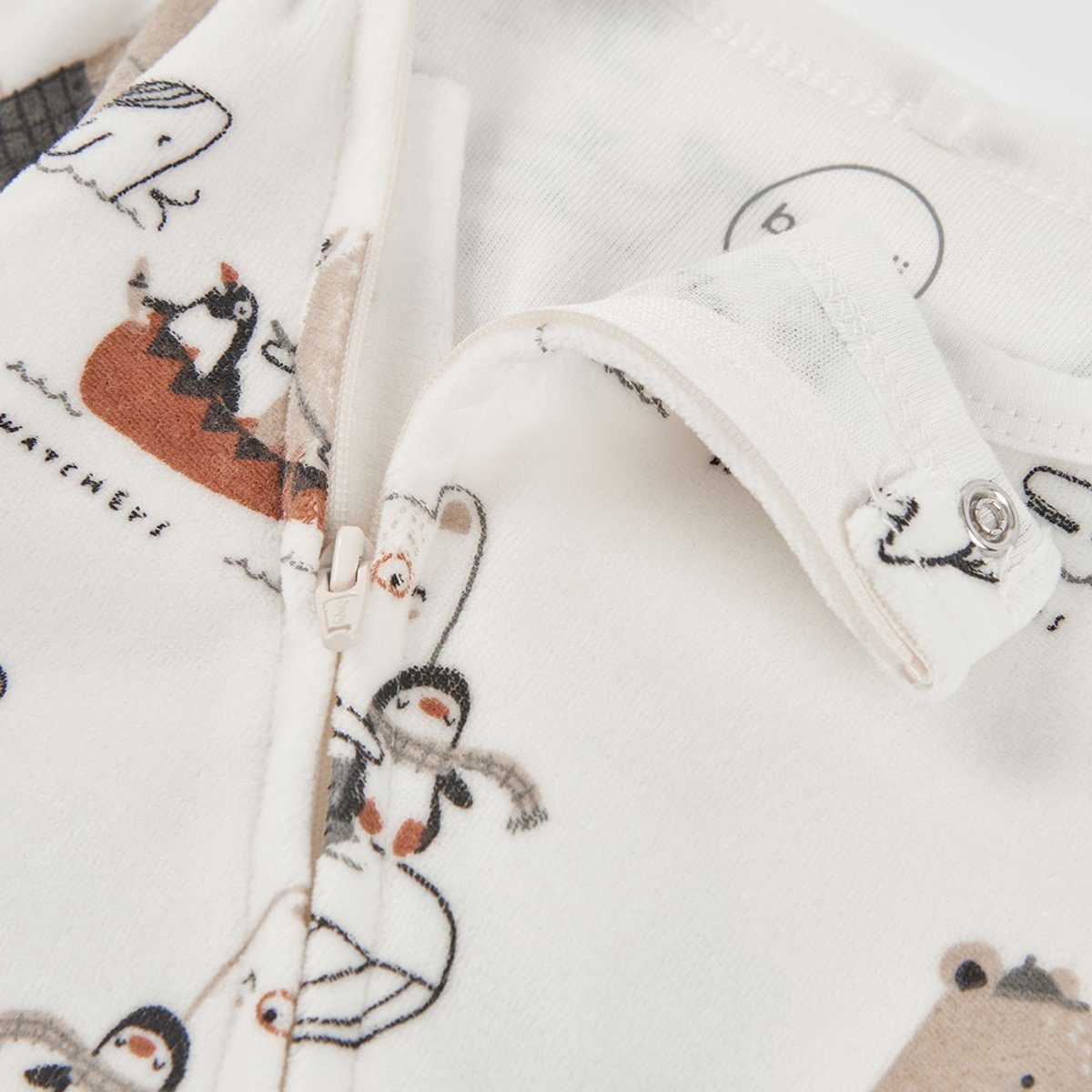 Pyjama bébé imprimé baleines et pingouins multicolore, BOBOLI