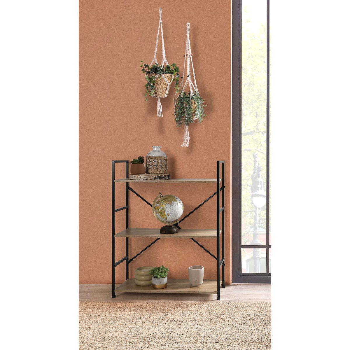 Etagère 3 niveaux design industriel COLORADO beige, TOILINUX
