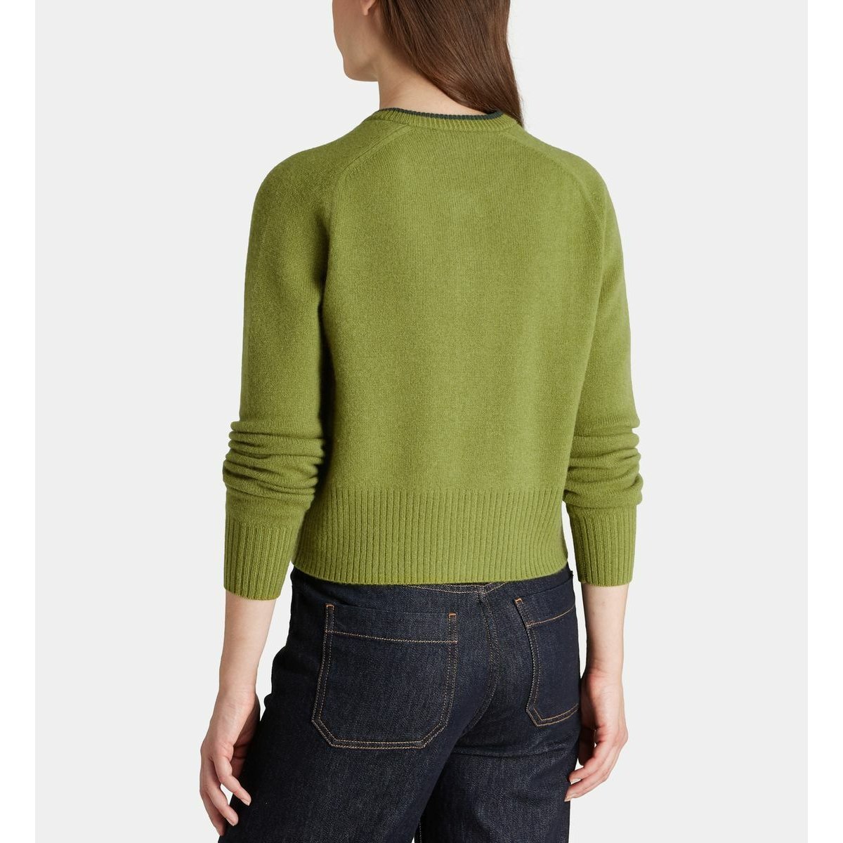 Cardigan droit court dali en laine vert gazon, GALERIES LAFAYETTE