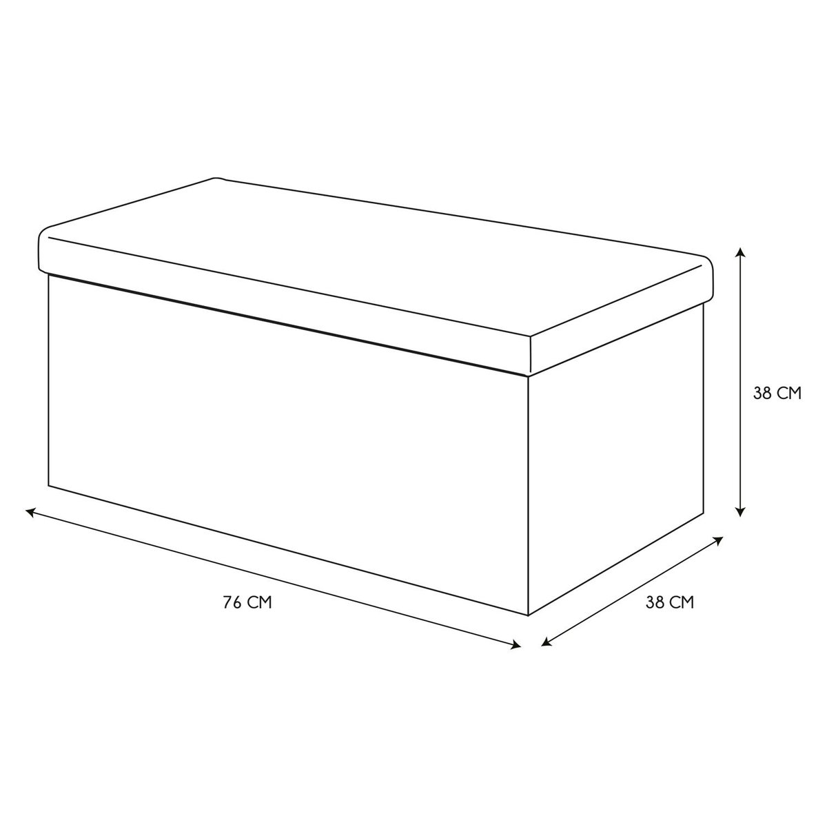 Banc coffre de rangement en polyuréthane Zoé Blanc blanc, EDEN