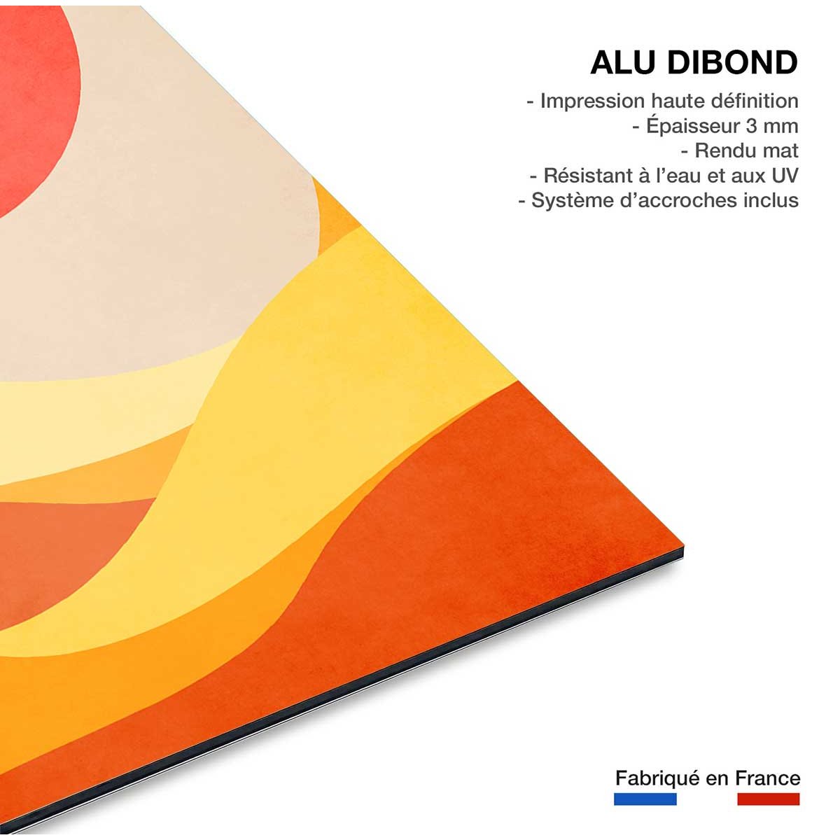 Tableau scandinave Vague harmonieuse tableau alu dibond, HEXOA