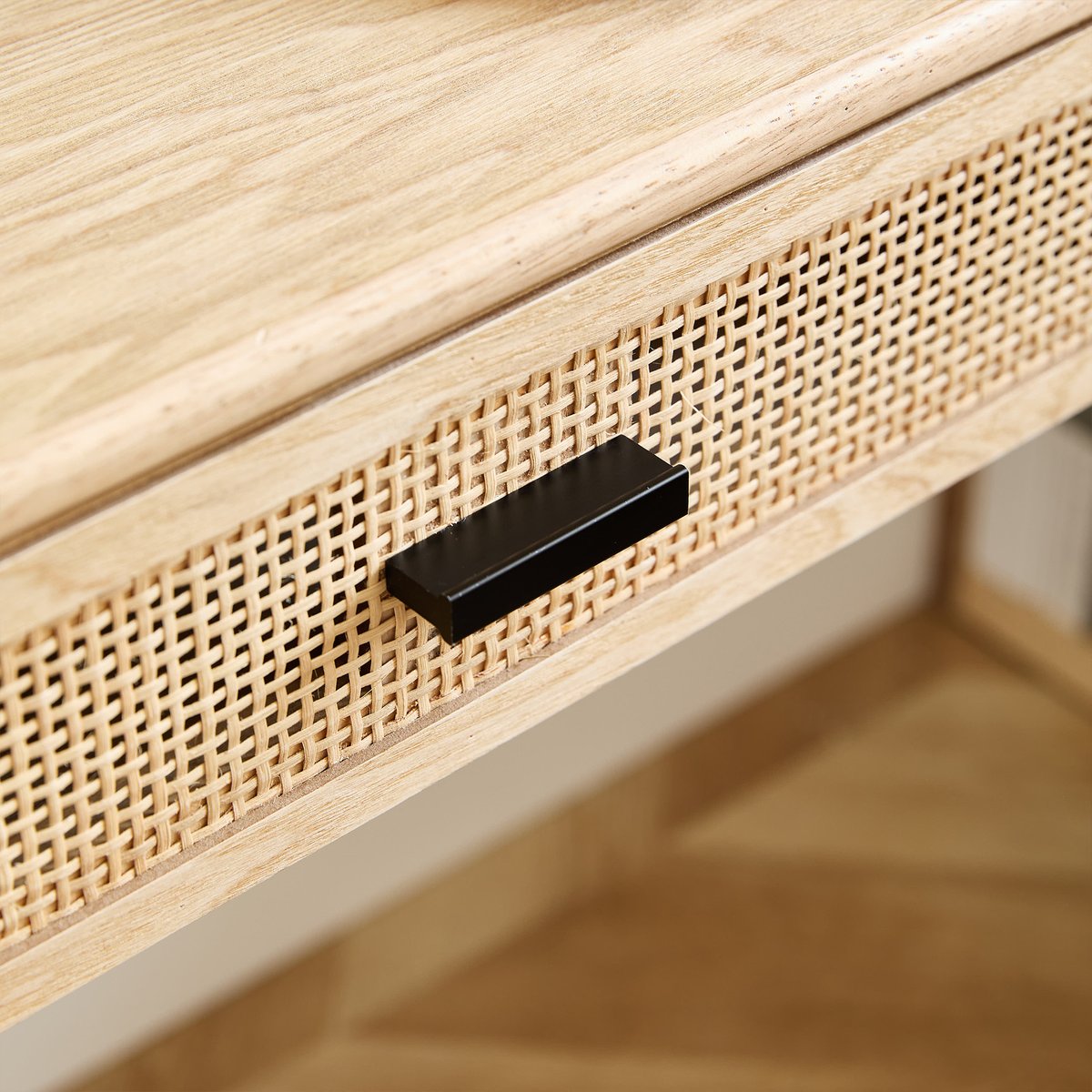 Table de chevet murale, rotin et bois, PITEA bois naturel, NORDLYS