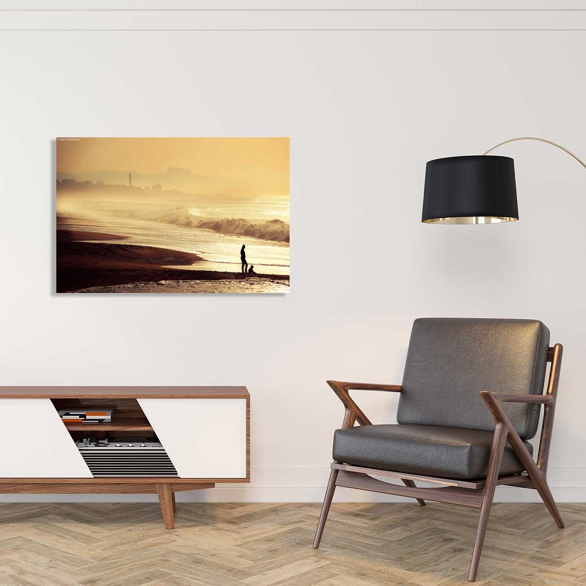 Tableau paysage ocean plage anglet tableau alu dibond, HEXOA