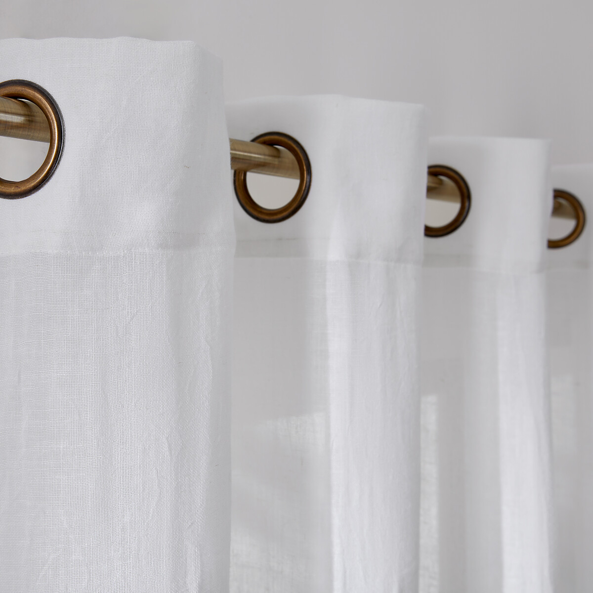 Voilage polyester et lin oeillet Aron blanc, LA REDOUTE INTERIEURS