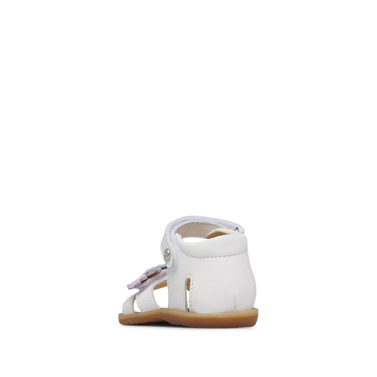 Sandales en cuir TAZOA blanc-multicolore, NATURINO