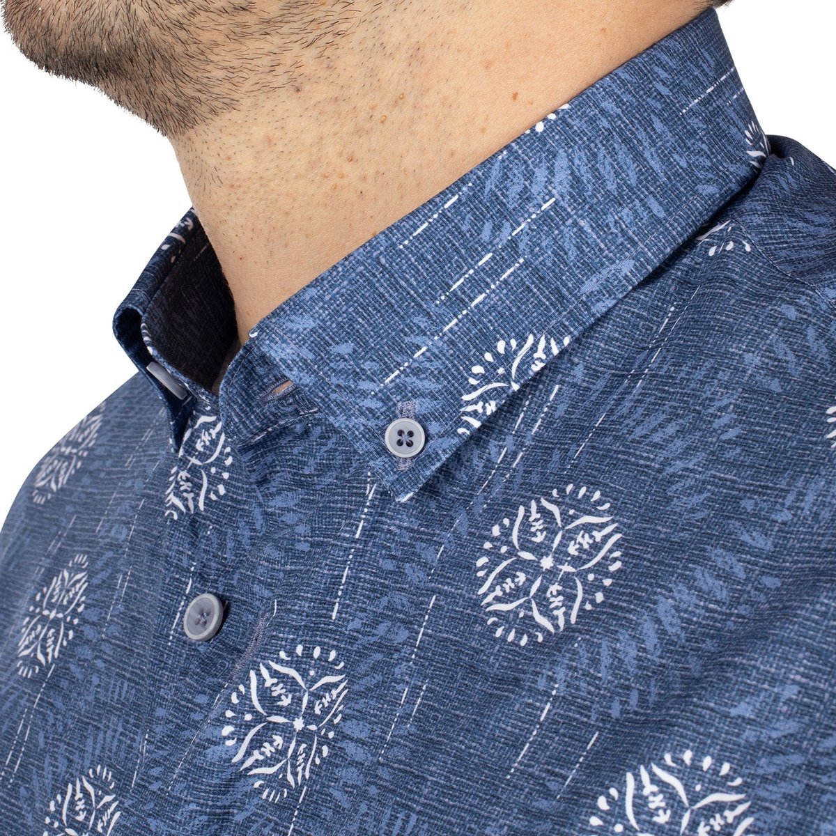 Chemise japanese manches courtes indigo, SHILTON