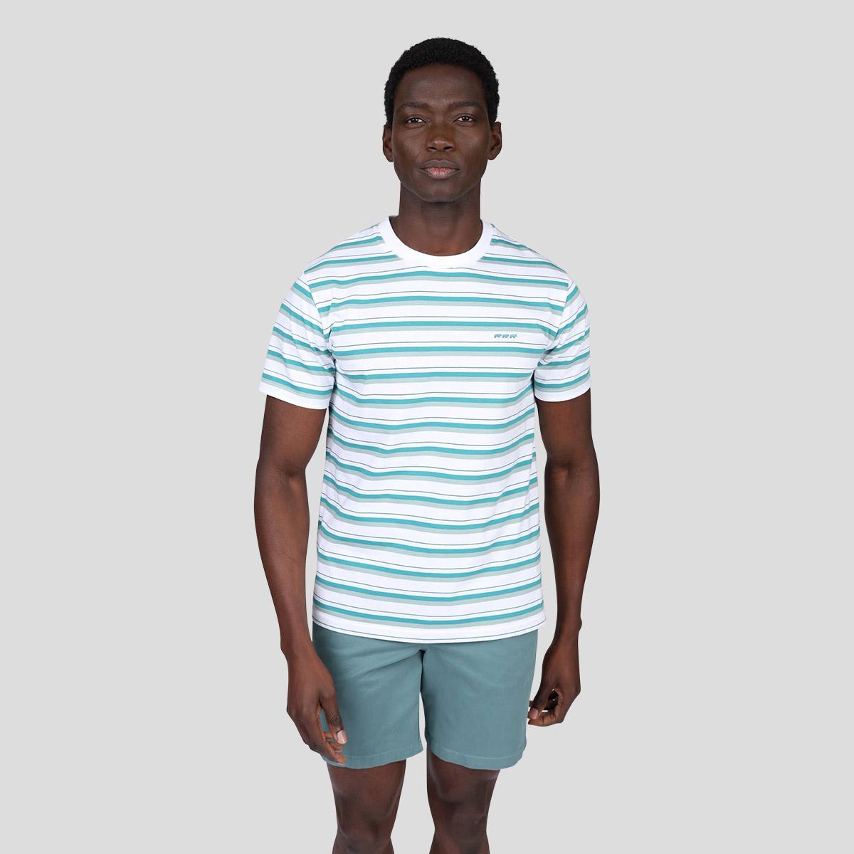 T-shirt rayé turquoise, MISE AU GREEN