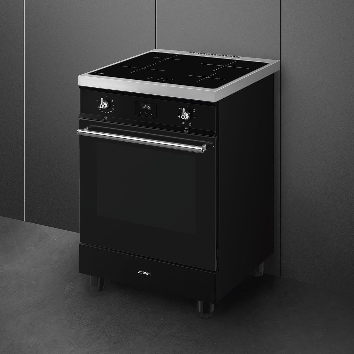 Piano de cuisson induction 4 feux 60 cm C6IM noir brillant, SMEG