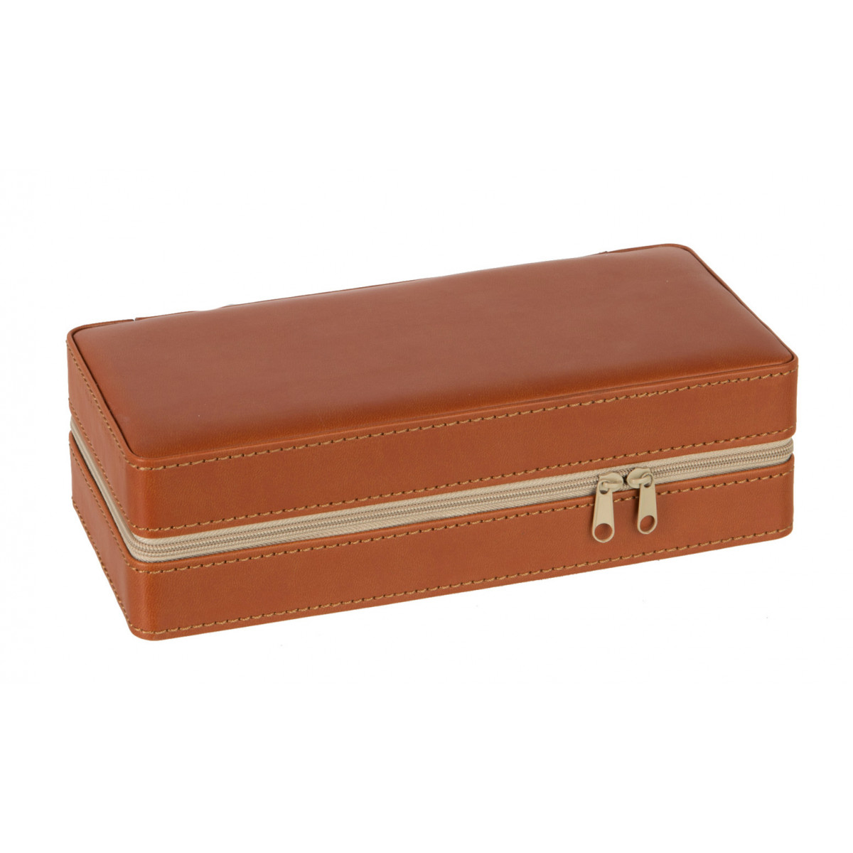 Boîte à cigares en similicuir camel - 23x11x7cm marron, WADIGA