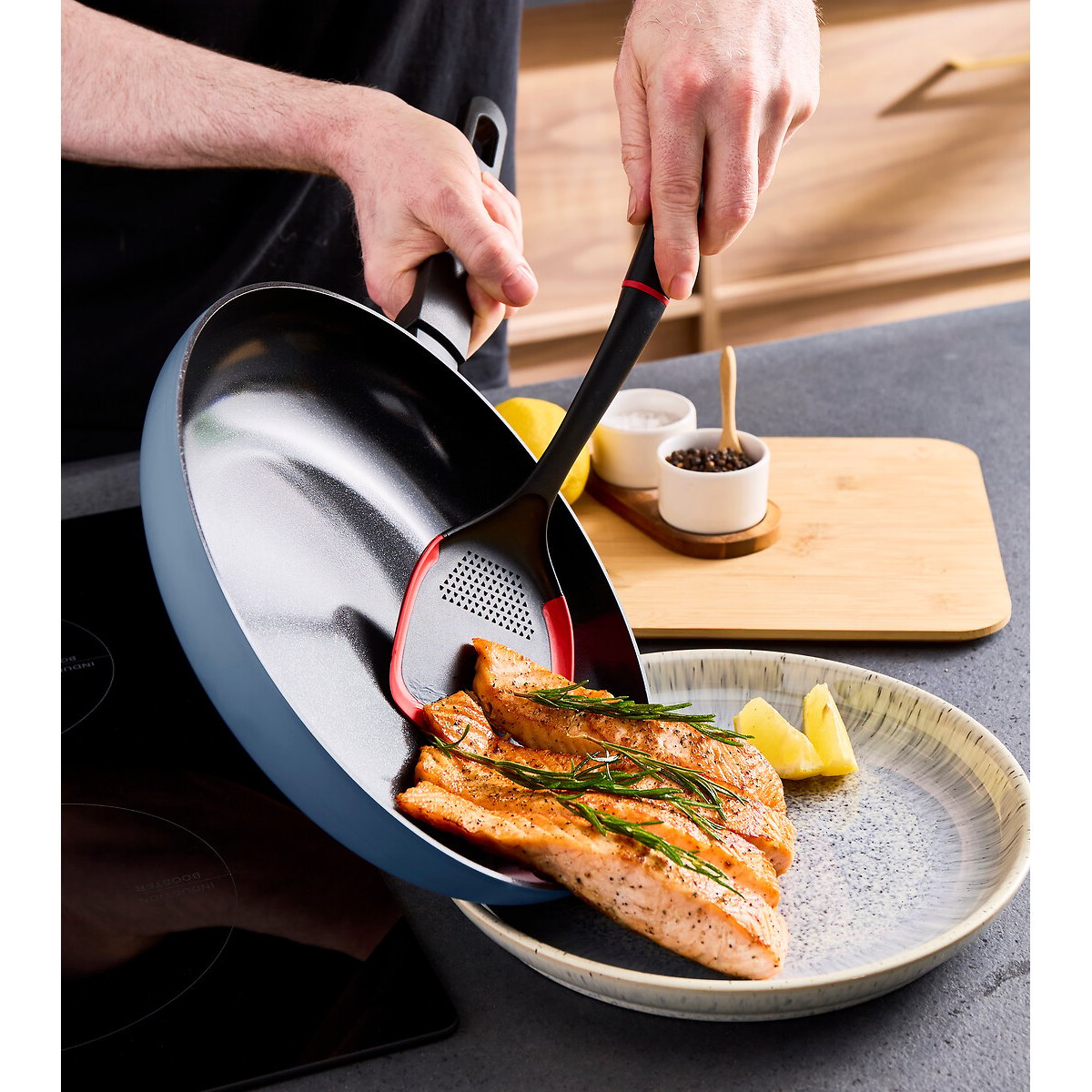 28cm Recycled Aluminium Frying Pan blue, MORPHY RICHARDS