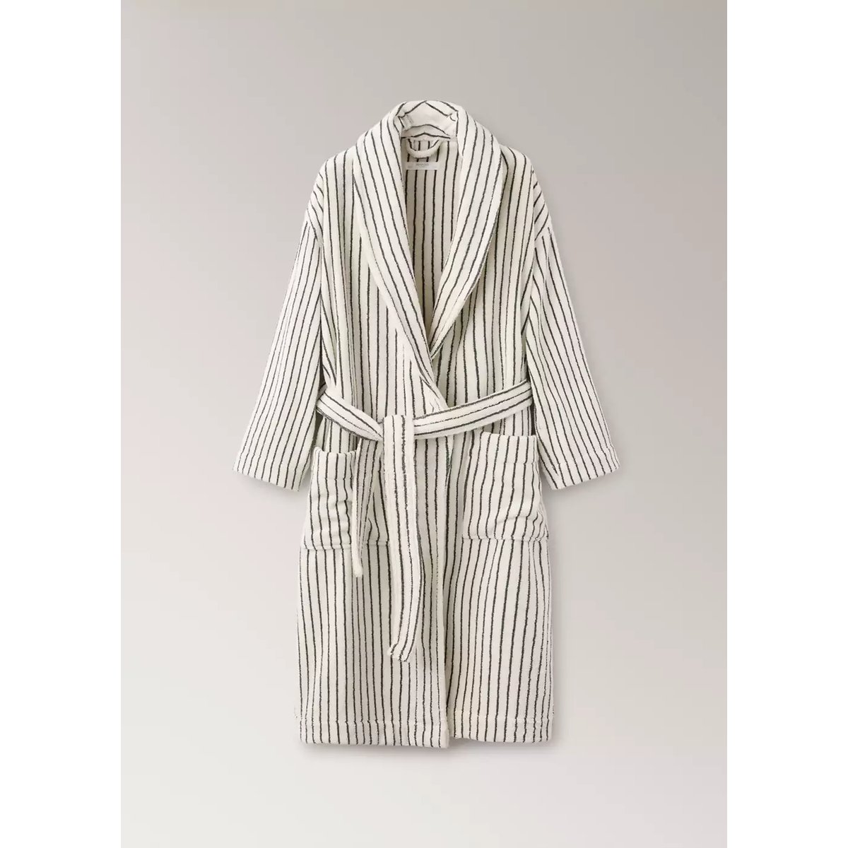 Peignoir coton à rayures bleu pétrole, MANGO HOME