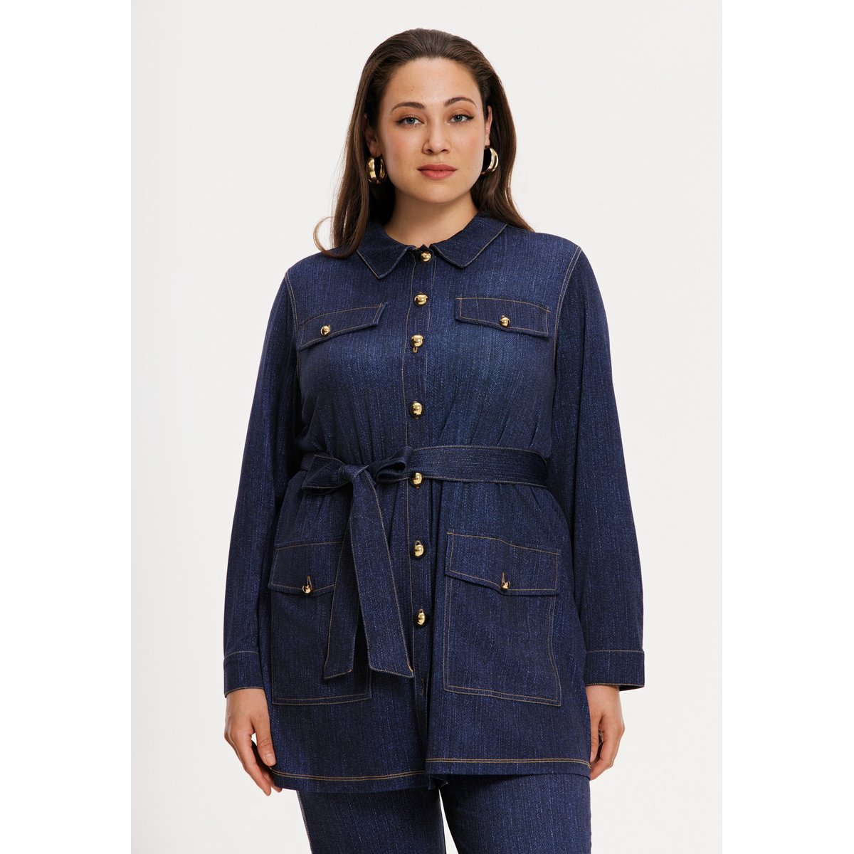 Chemisier Flare Fit bleu, YOEK