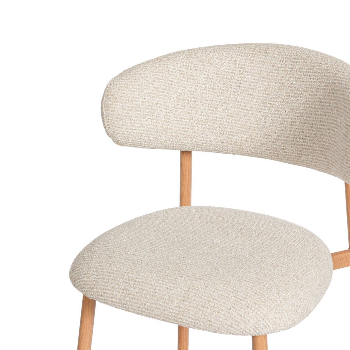Tabouret de bar en tissu beige assise 65 cm Curve (lot de 2) crème / ivoire, AMADEUS
