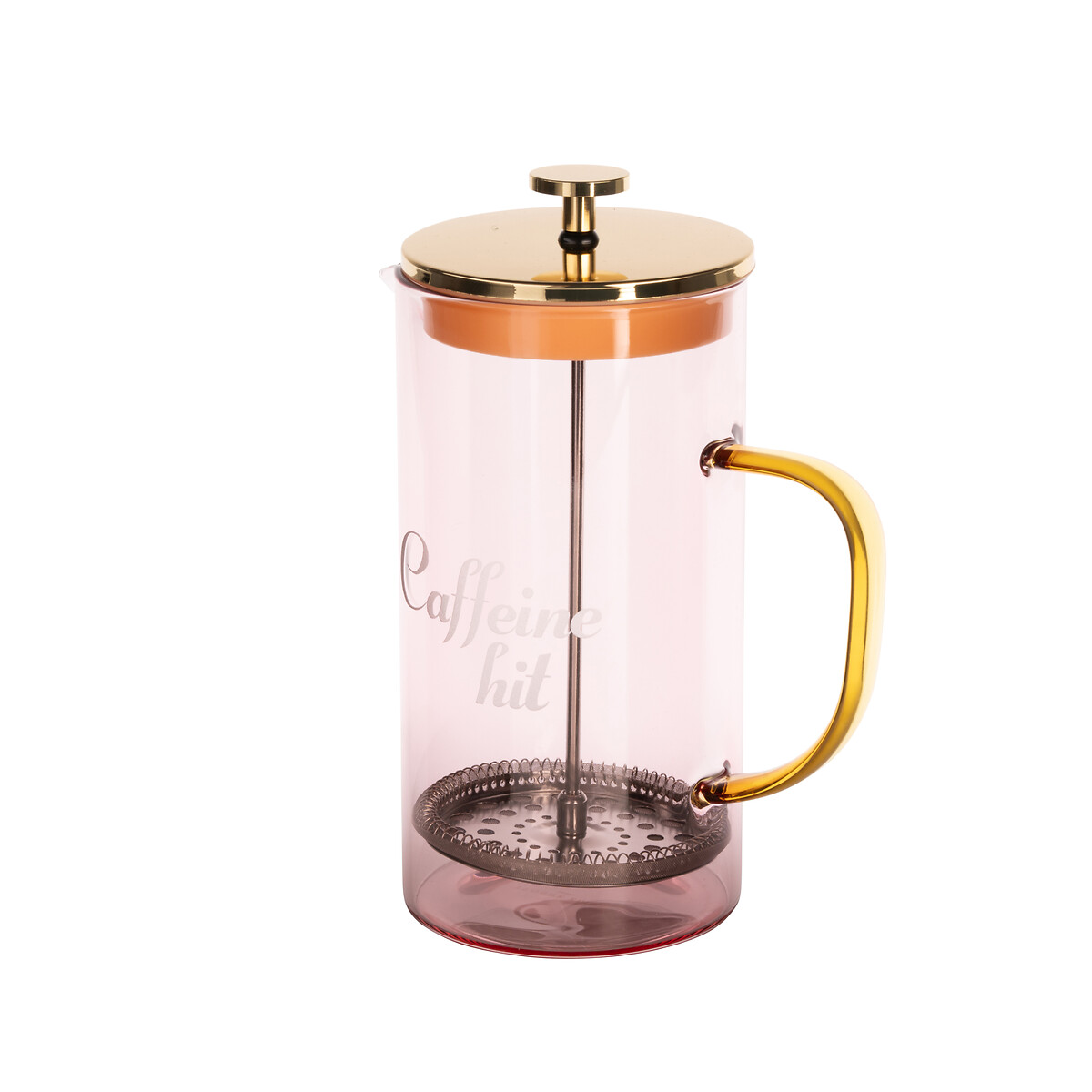 "Caffeine" Glass Cafetiere pink, YVONNE ELLEN