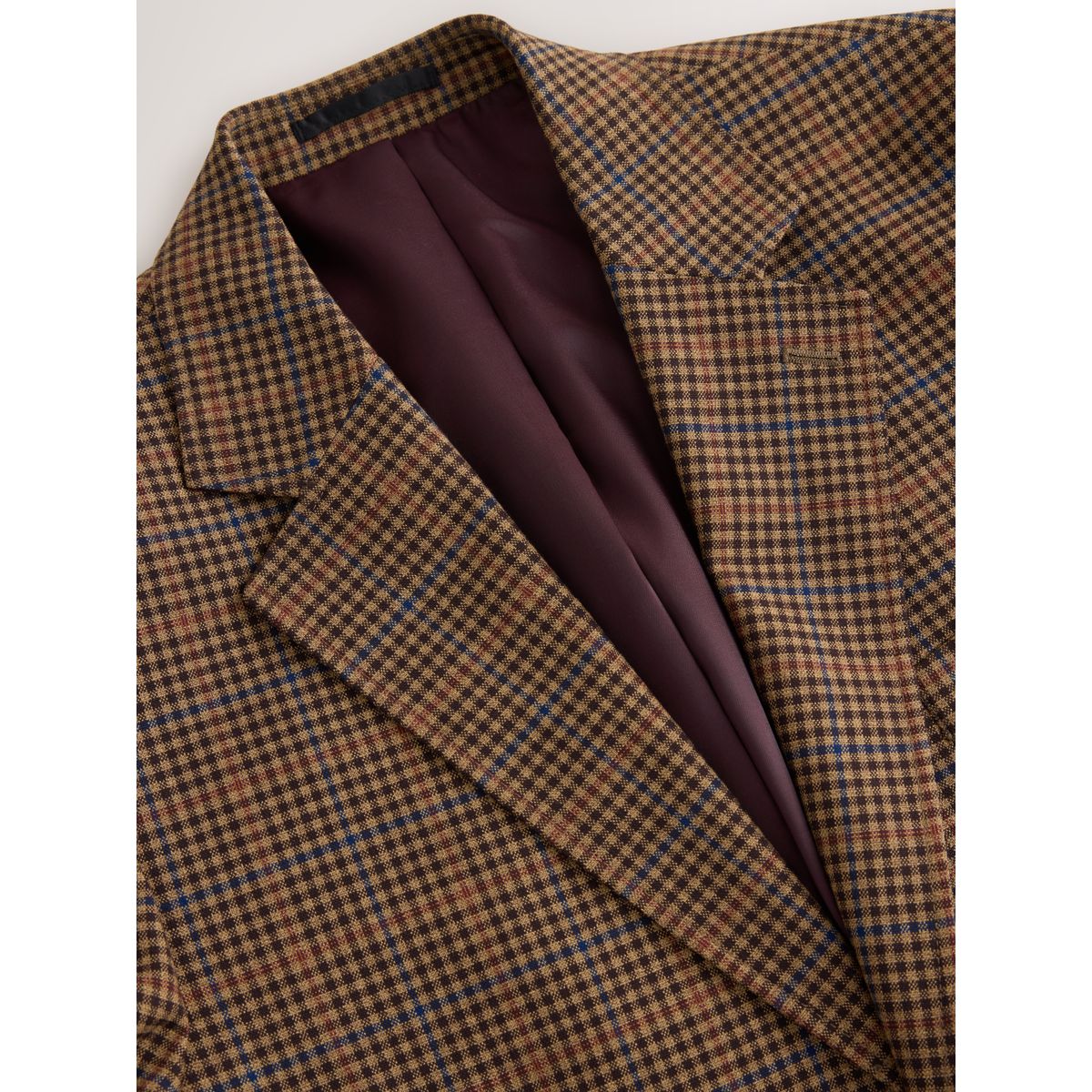 Veste de costume ajustée à carreaux gun club marron, NEXT