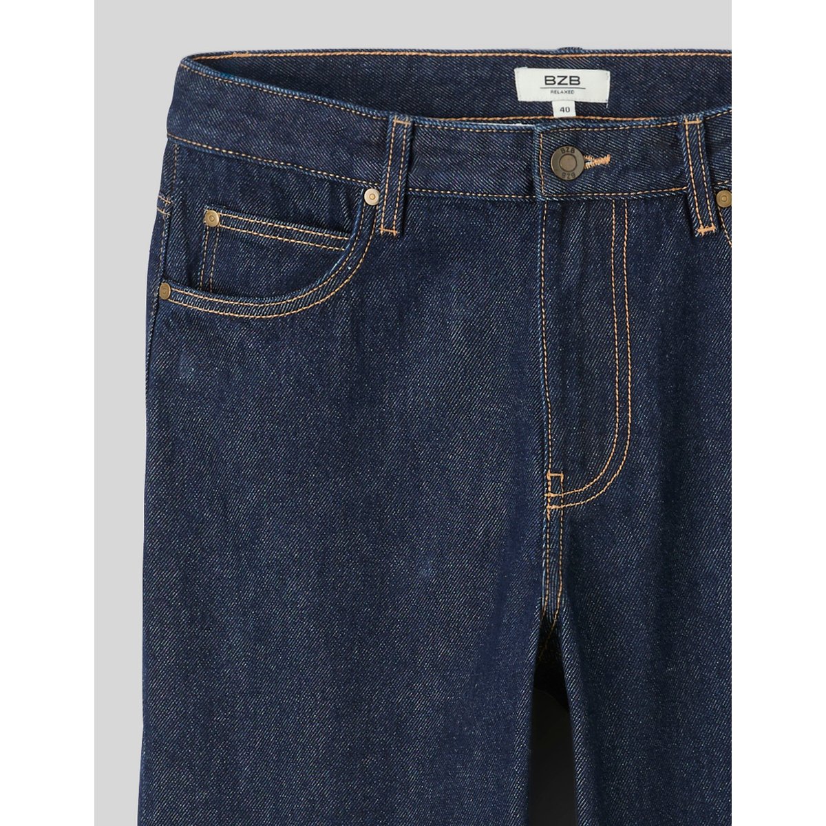 Jean 5 poches relaxed bleu moyen, BZB