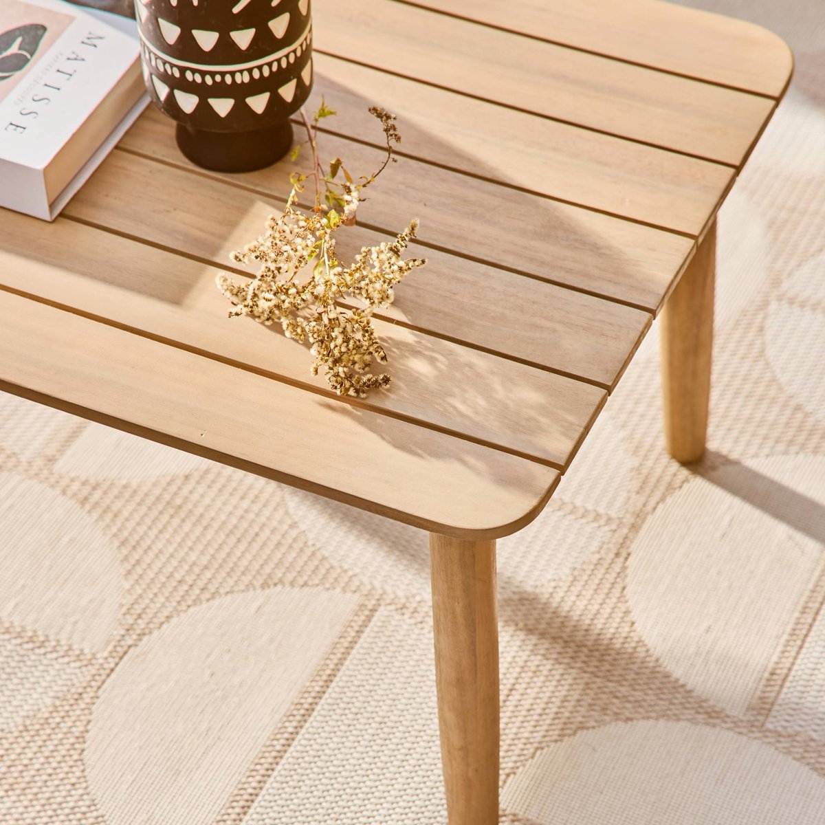 Salon de jardin bois d'acacia et cordes 4 places LAZULI naturel, SWEEEK