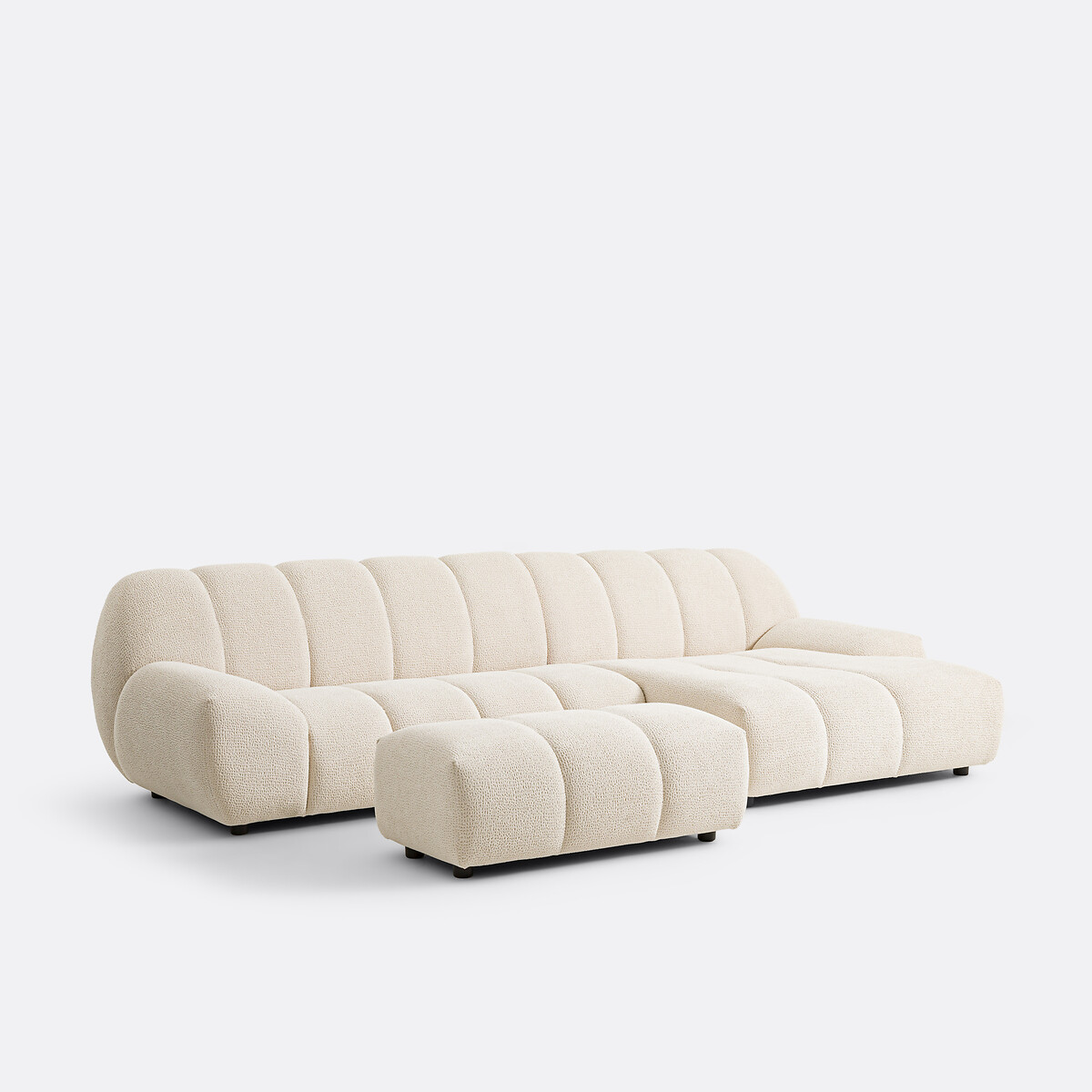 Pouf, tissu reliéfé, longueur 109 cm, NURIA ecru, LA REDOUTE INTERIEURS