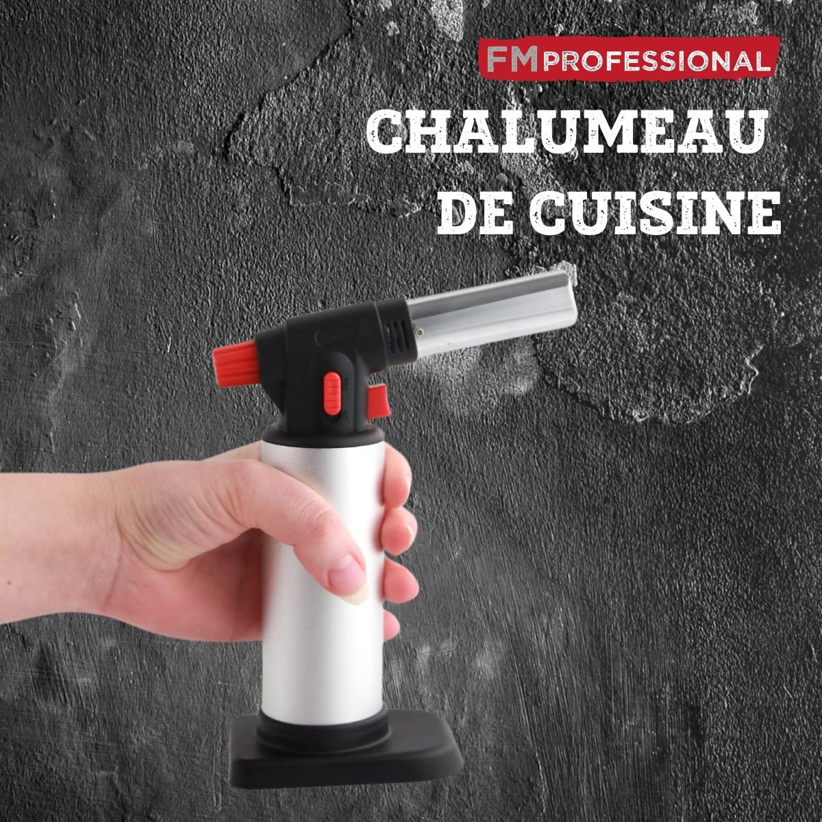 Chalumeau de cuisine 18,5 x 13,5 x 8,8 cm gris, FM PROFESSIONAL