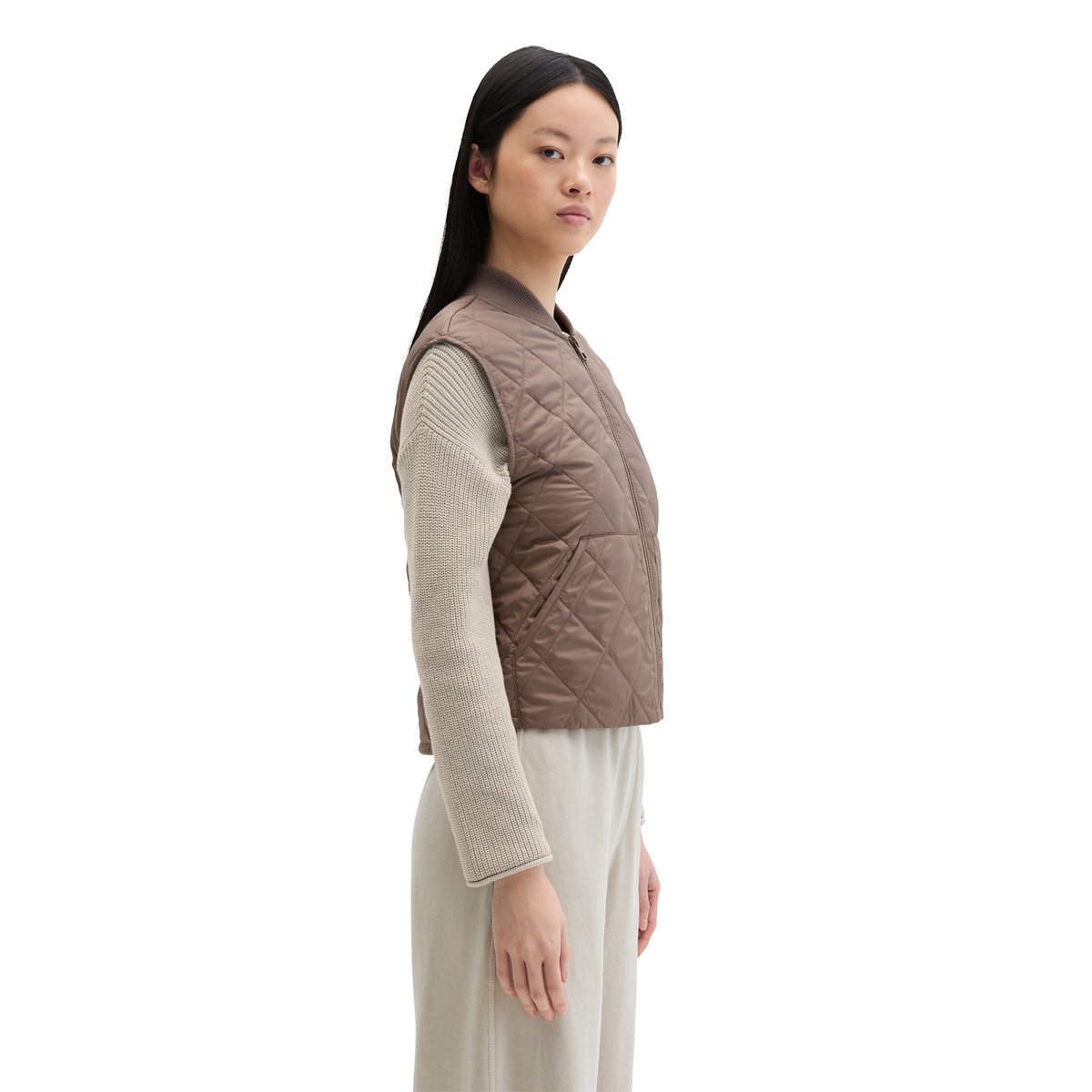 Gilet matelassé escamotable MOP x Function en polyester recyclé marron, MARC O'POLO