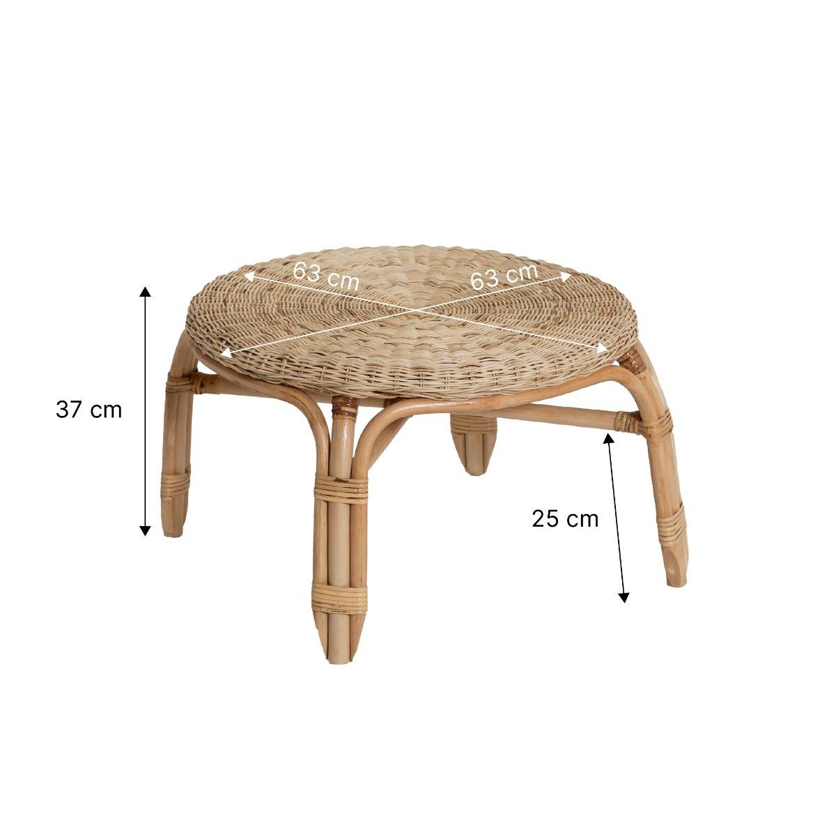 Table basse en rotin ronde NOHAN bois clair, MADE IN MEUBLES