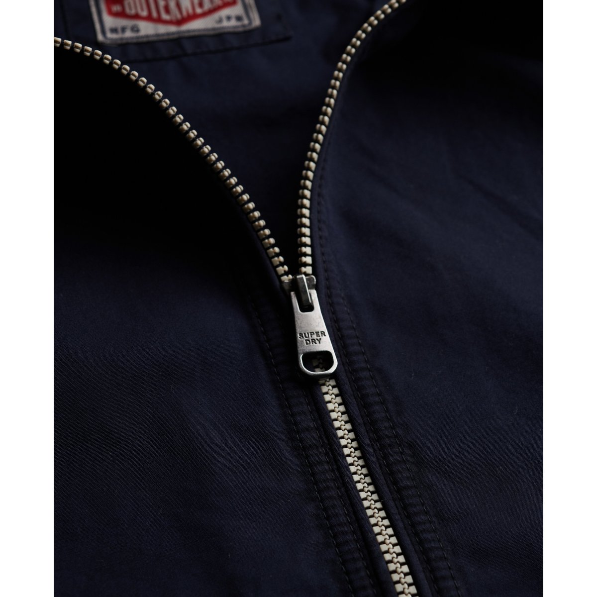 Veste à capuche en twill lavé bleu marine délavé, SUPERDRY