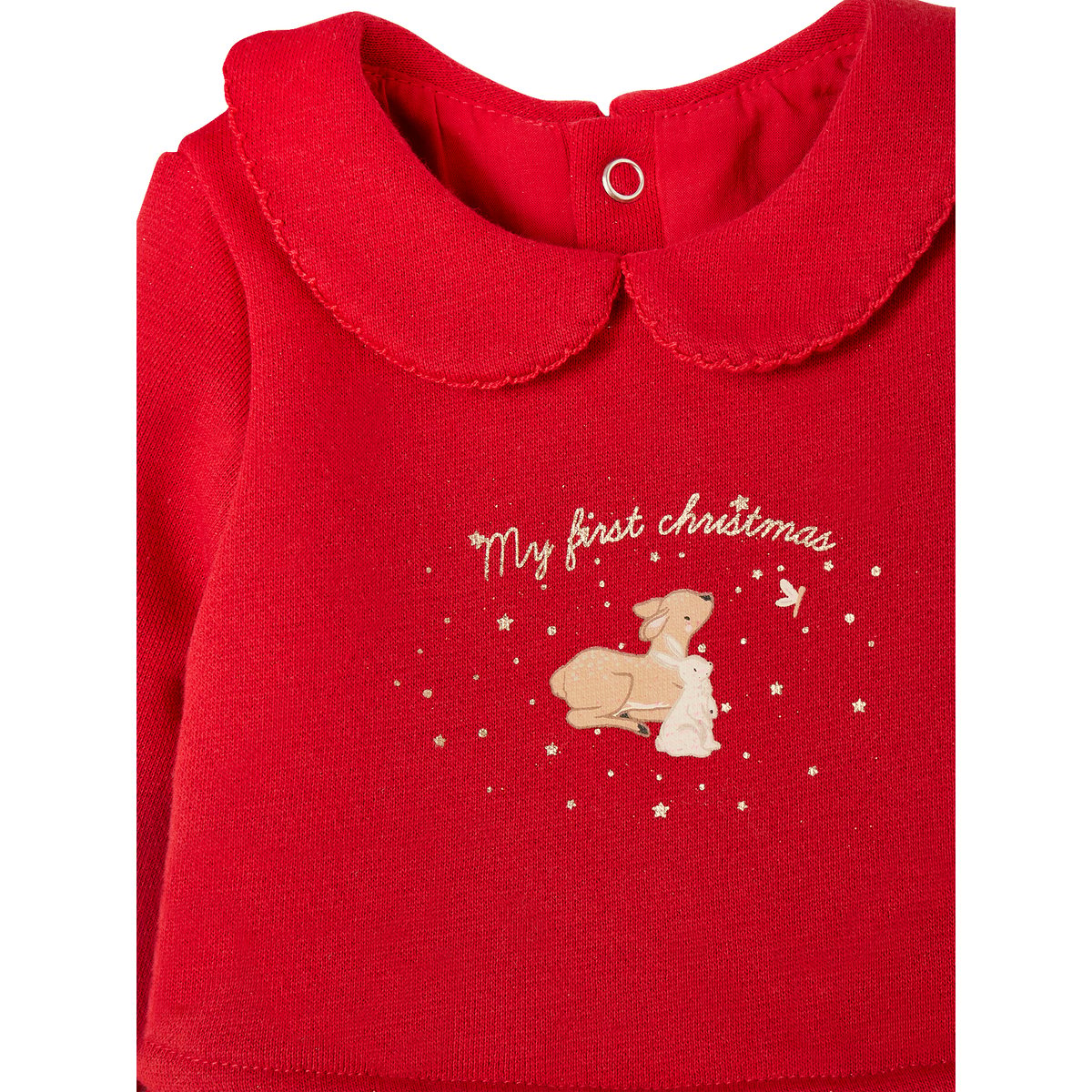 Ensemble Noël bébé : robe, bandeau et collants rouge, VERTBAUDET
