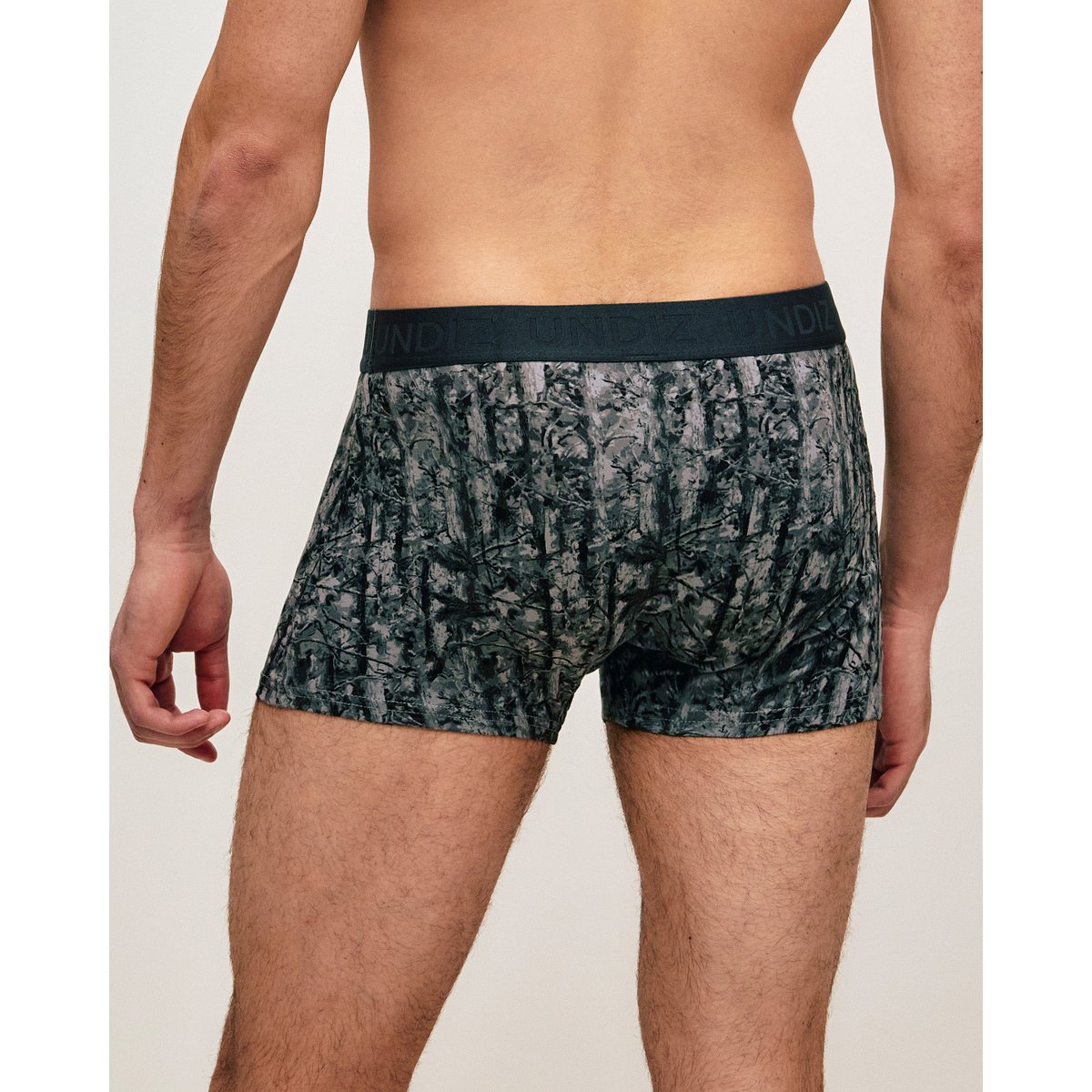 Boxer en coton à motifs REPEATIZ TREEC noir, UNDIZ