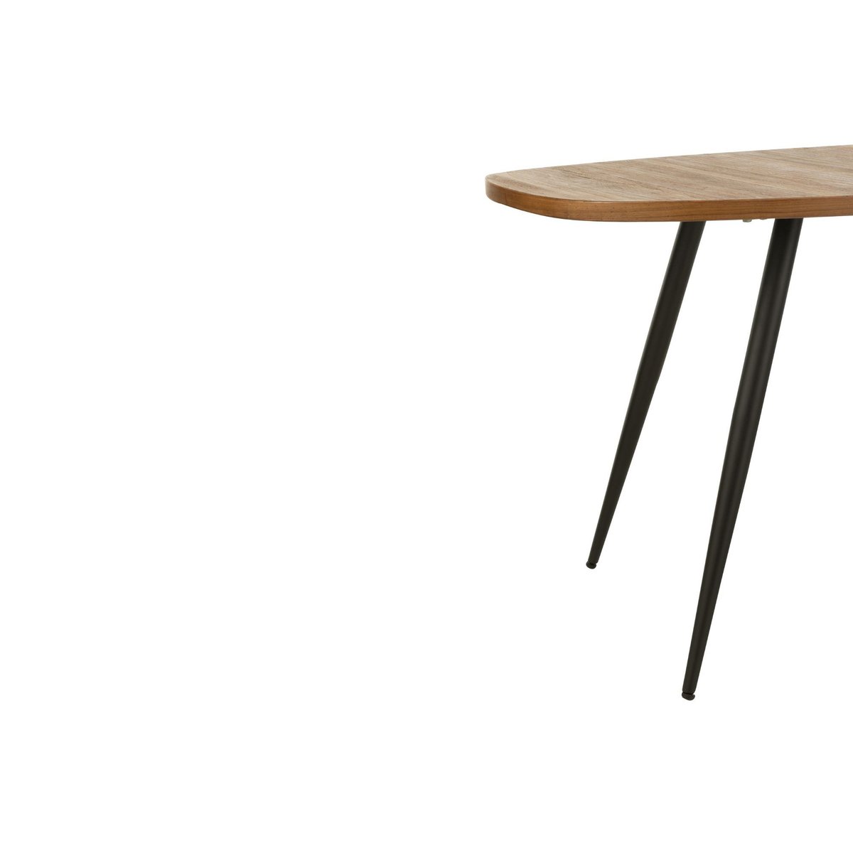 Table à manger ovale en teck recyclé brossé et en métal 6 places L200 - DILI marron, HELLIN, DEPUIS 1862