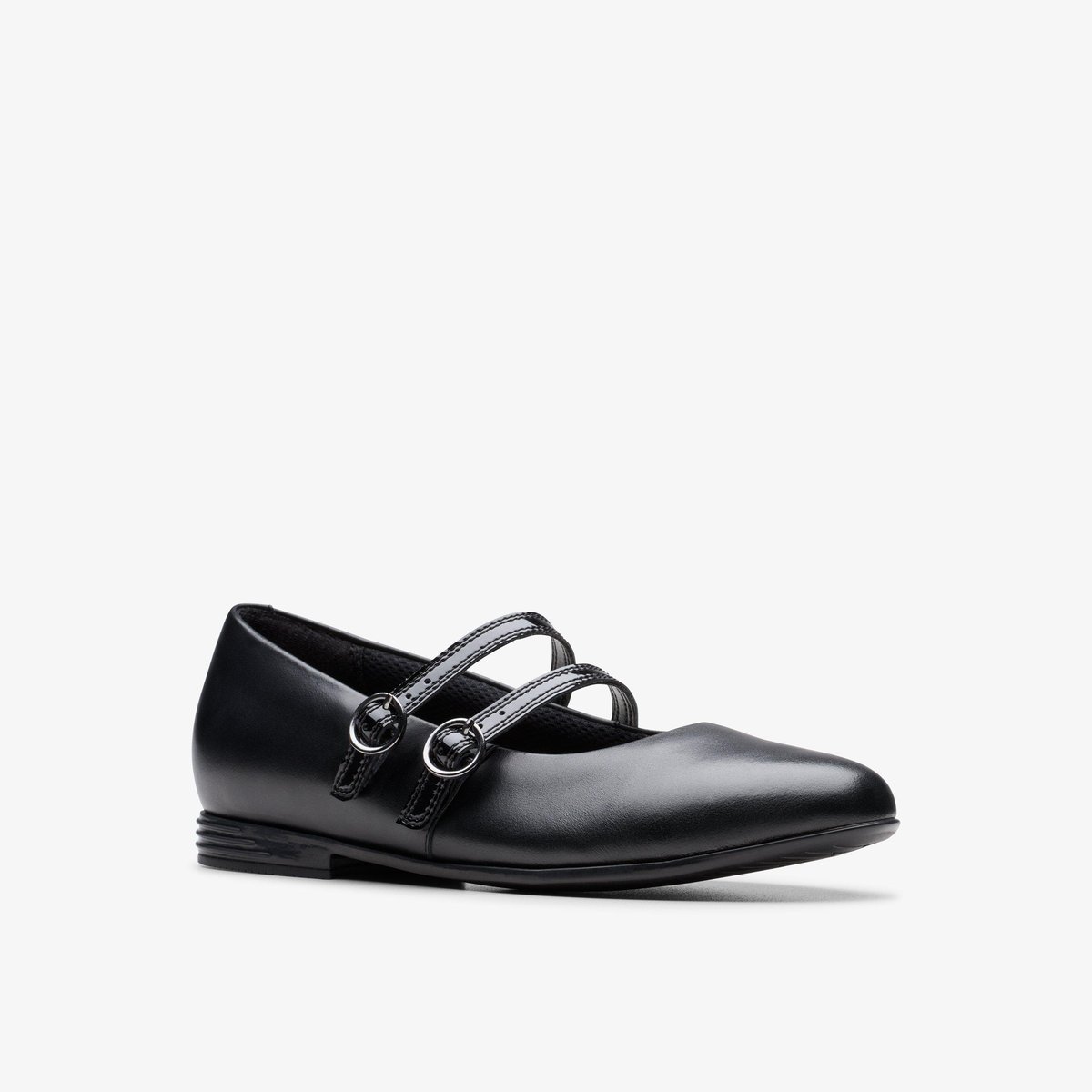 Ballerines Cuir cireux Coupe Large FINJA BAR Y noir, CLARKS
