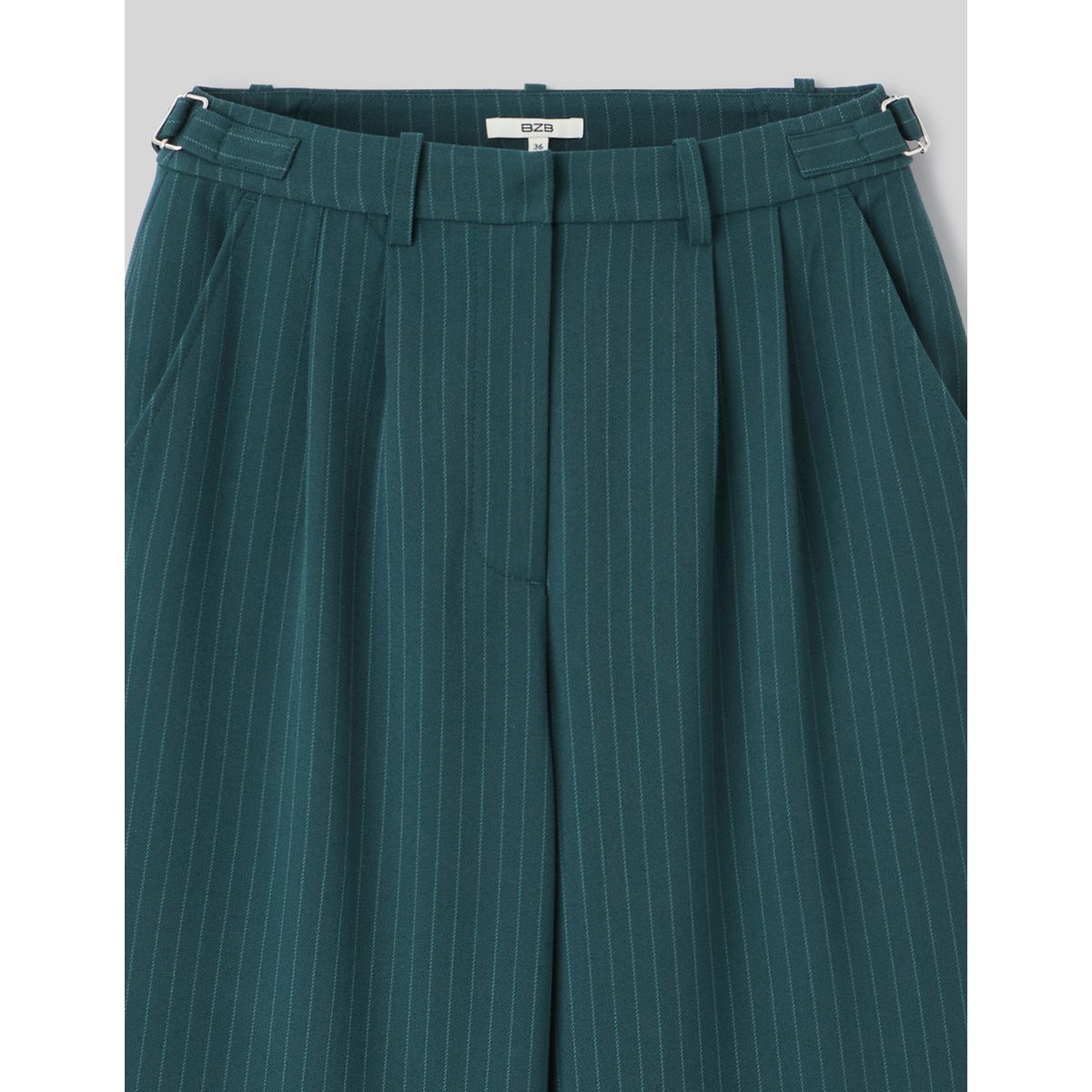Pantalon tailleur en polyester recyclé vert, BZB