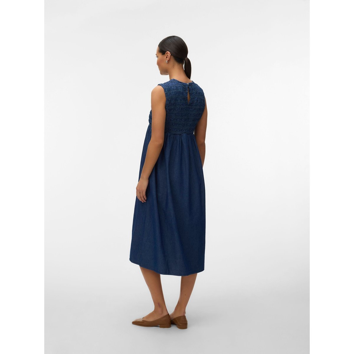 Robe dark blue denim, MAMA LICIOUS