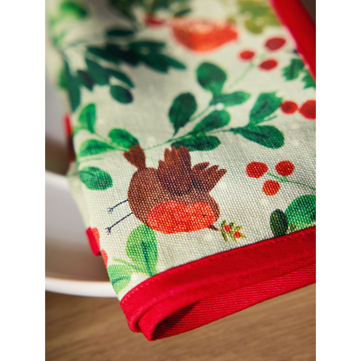 Serviette de table rouge-gorge, lot 4 vert, NEXT