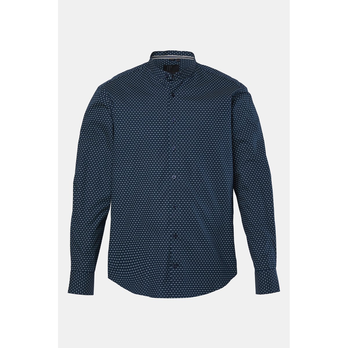 Chemise, manches longues, micro-imprimé bleu marine, JP1880
