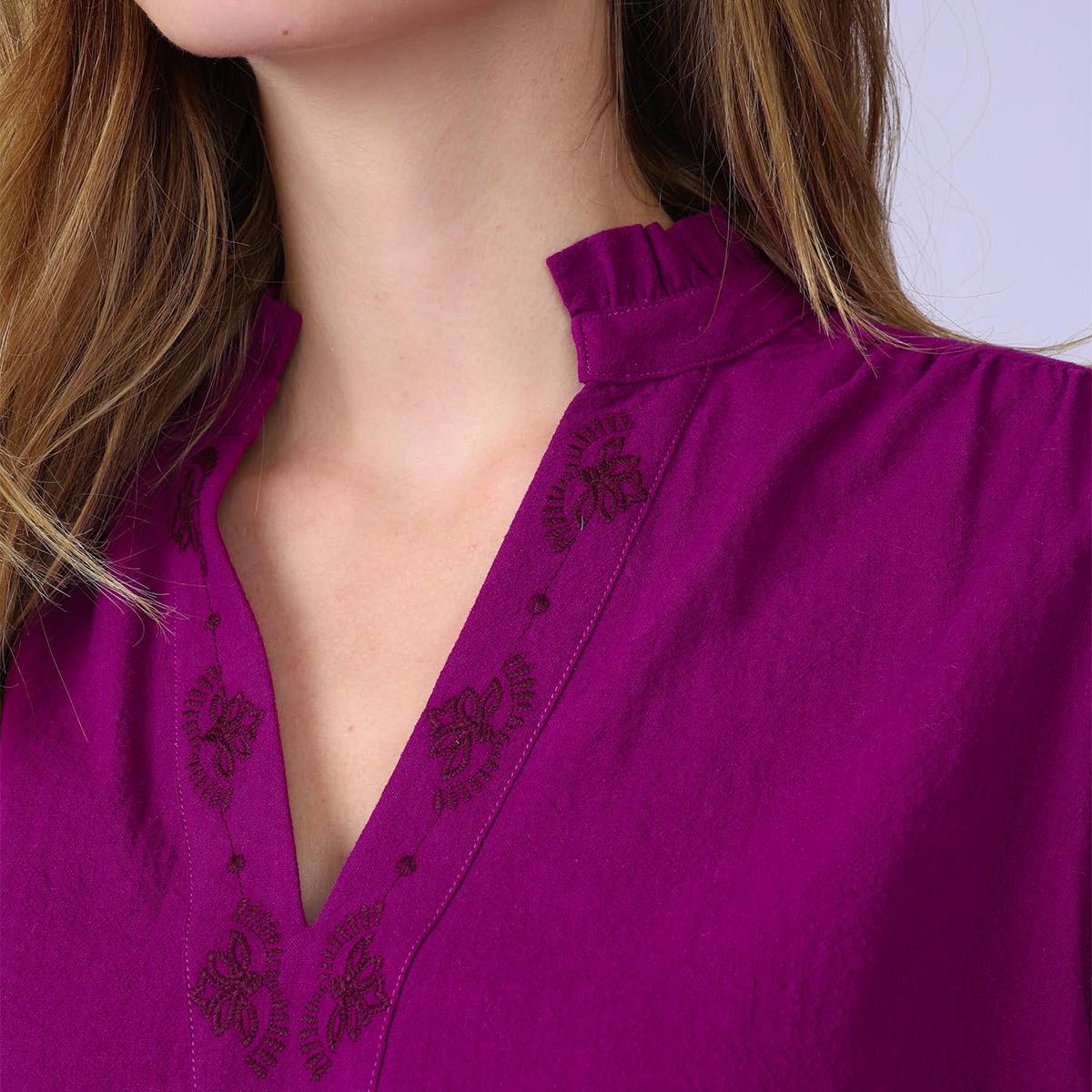Chemise brodée violet, MISE AU GREEN