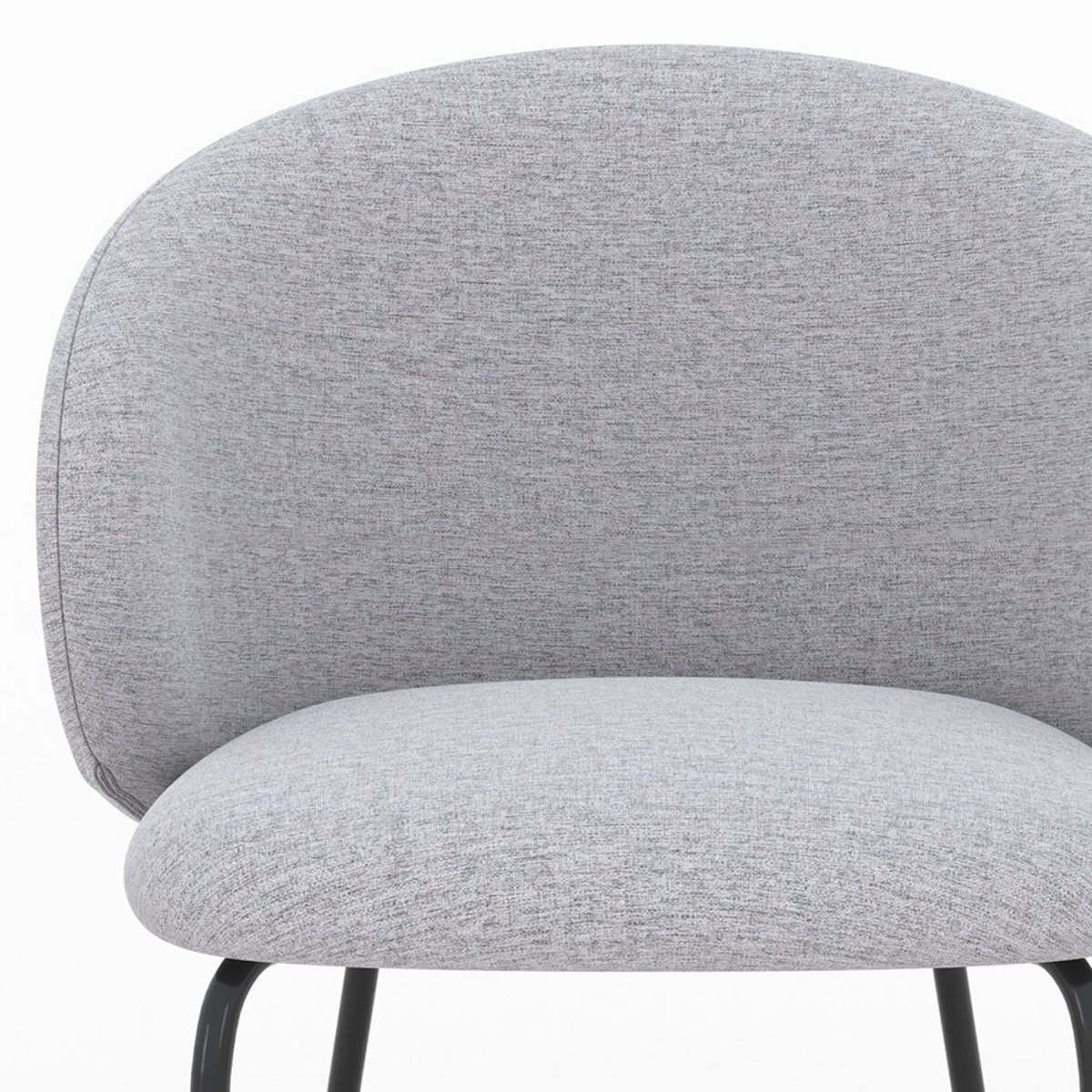 Lot de 2 chaises en tissu et pieds en métal - VICTORIA gris clair, MAISON PAVANE