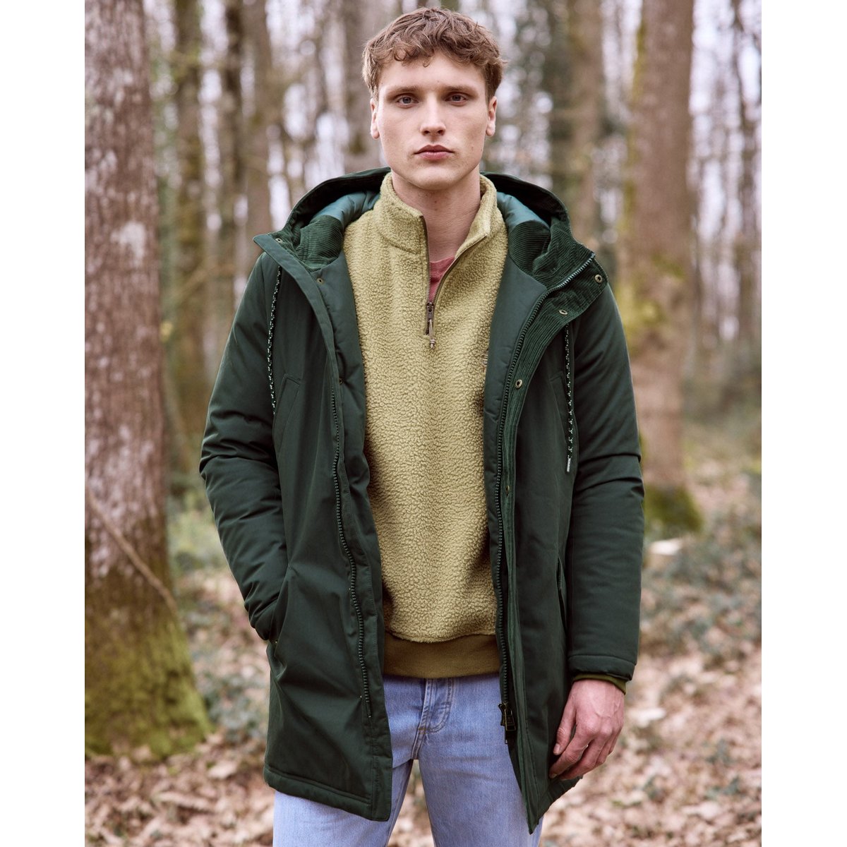 Parka coton CHEVERNY vert foncé, FAGUO