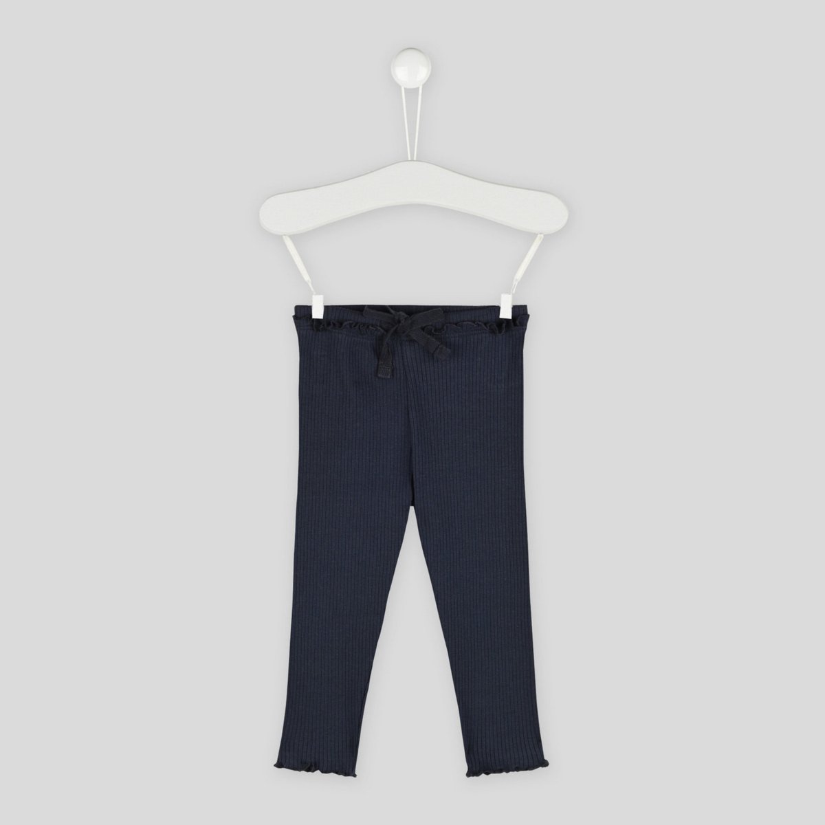 Legging côtelé uni en coton BIO GOTS marine, BOUT'CHOU