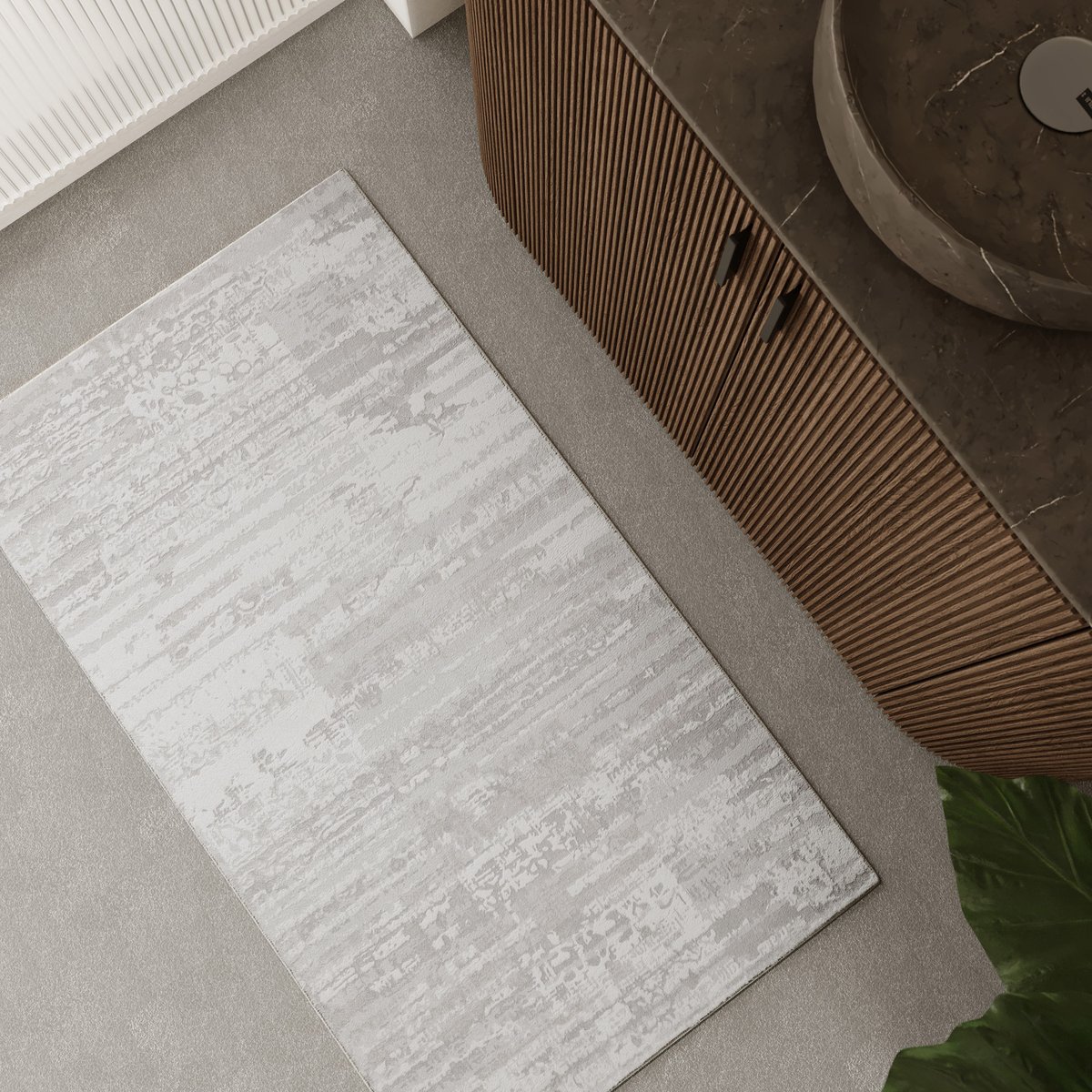 Tapis de Bain Motif Texturé Chic ,  Mauri greige, WECON HOME
