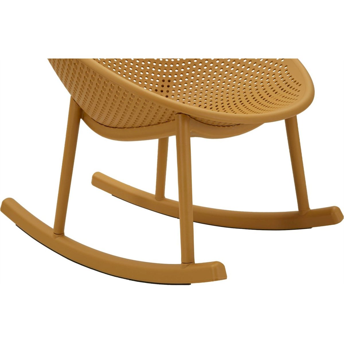 Fauteuil à bascule ajouré MODERN moutarde, RECOLLECTION