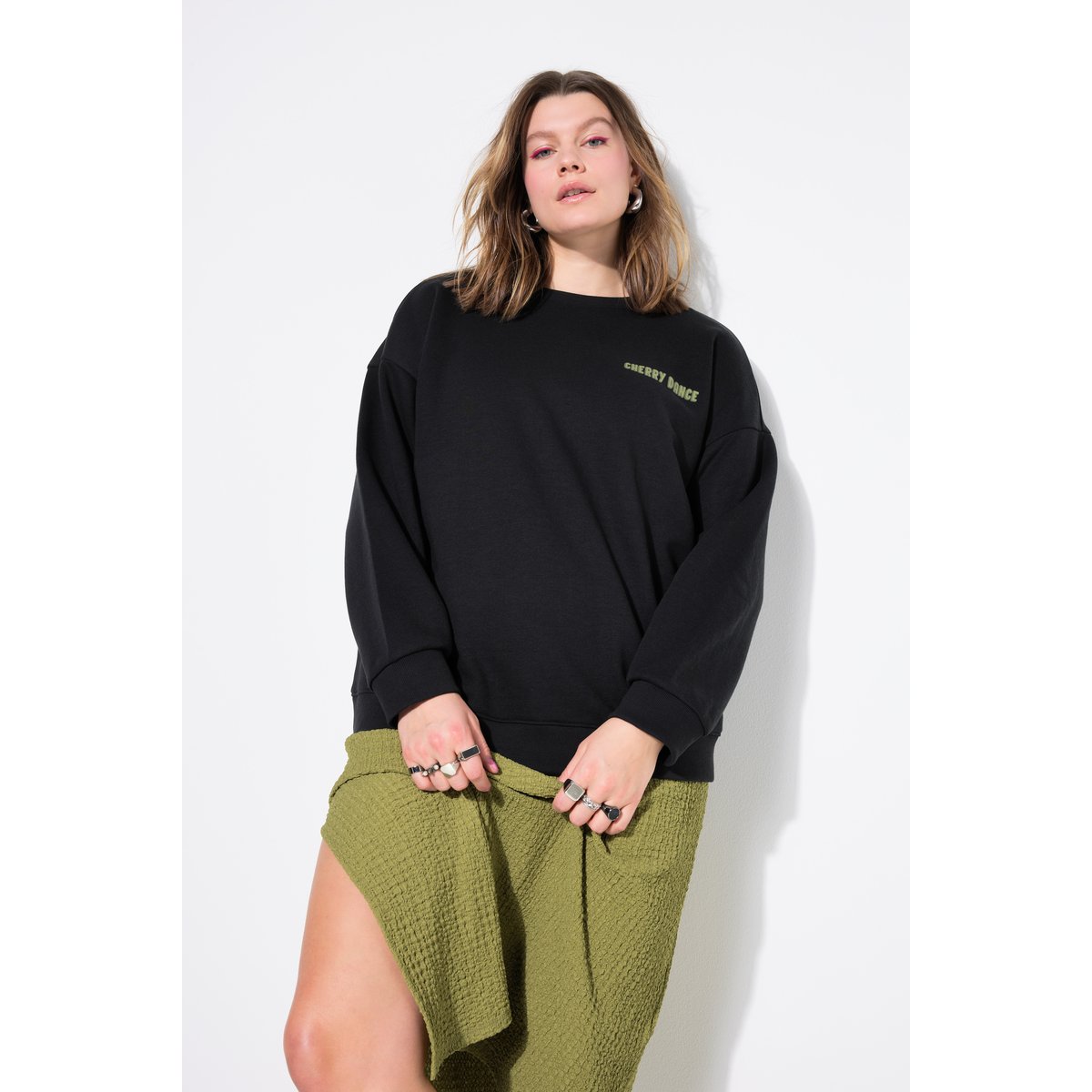 Sweat-shirt oversize, imprimé cerises noir, STUDIO UNTOLD