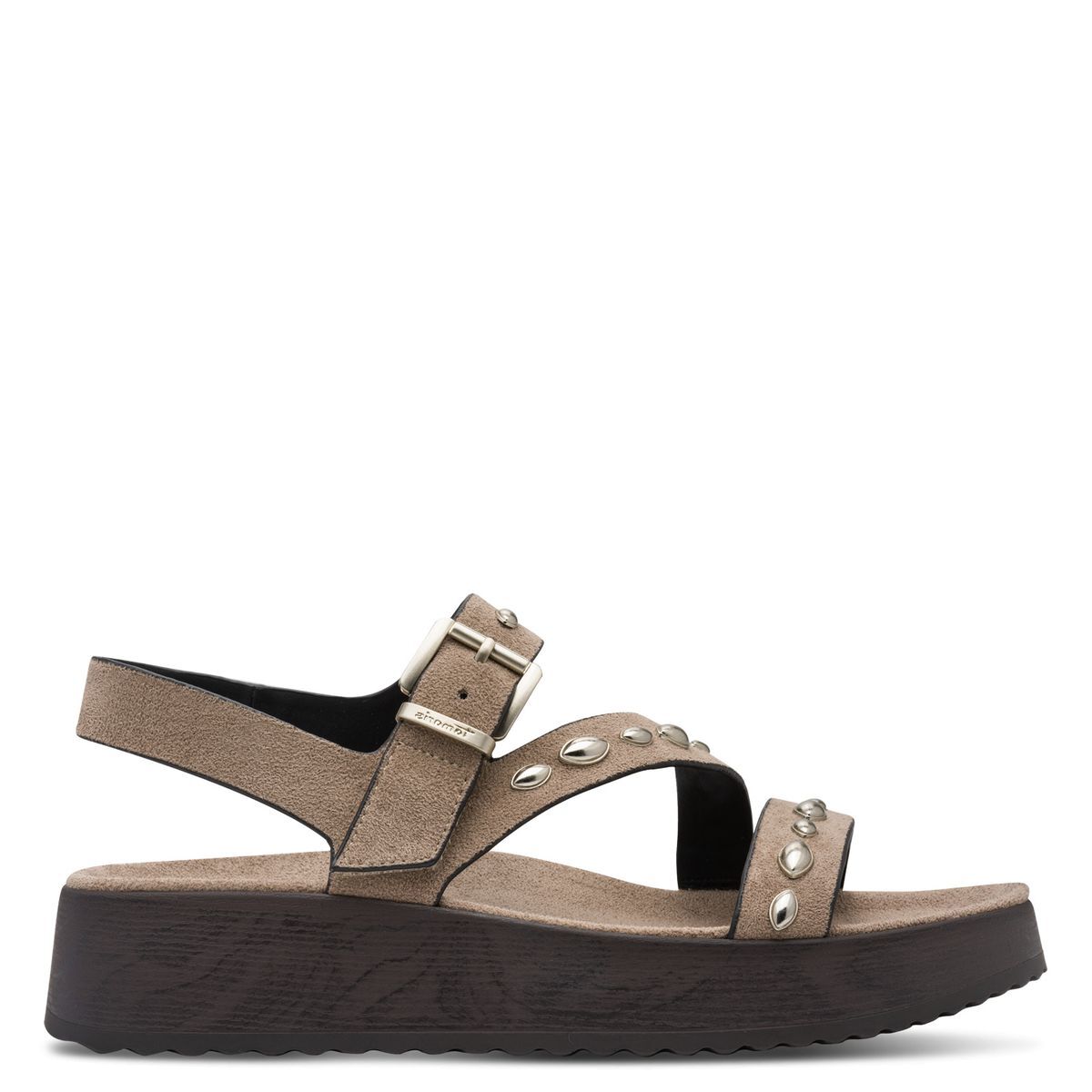Sandale à talon en boucle marron taupe, TAMARIS