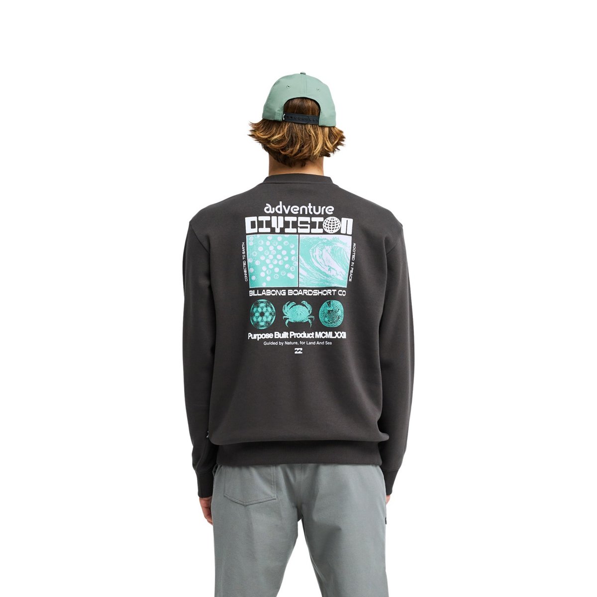 Sweat à capuche COMPASS noir washed black, BILLABONG
