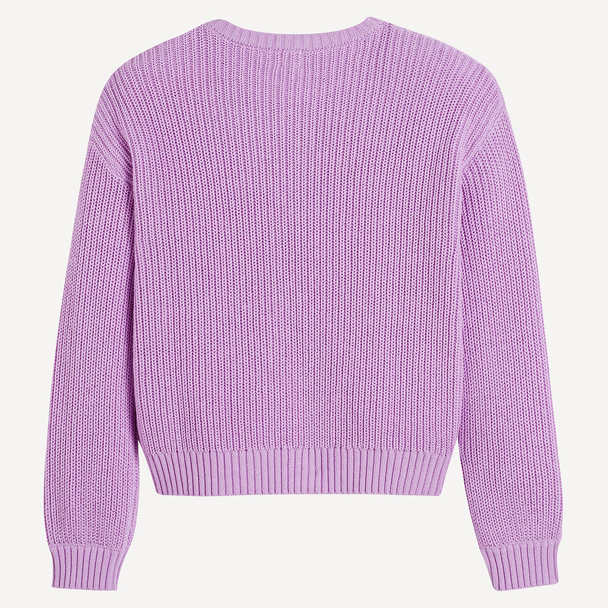 Chunky Knit Jumper with Crew Neck mauve, LA REDOUTE COLLECTIONS