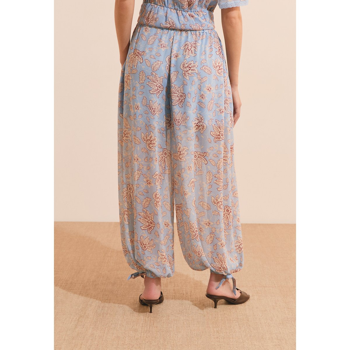 Pantalon bouffant à motifs ROMAN IMP imp bleu vert, ETAM