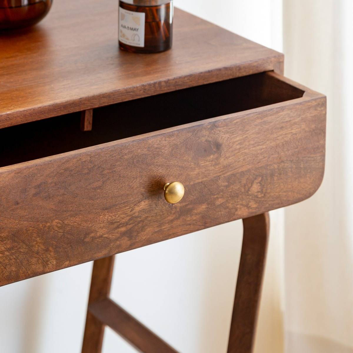 Console en bois de manguier SAM bois foncé, MADE IN MEUBLES 