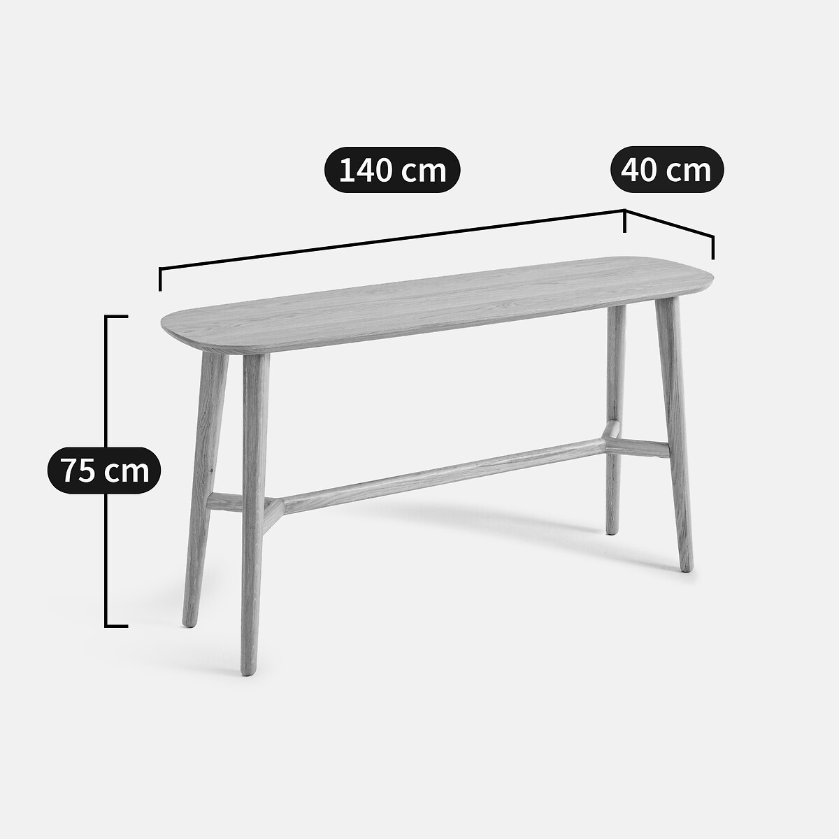 Console, chêne et plaqué chêne, Yvan chêne, LA REDOUTE INTERIEURS