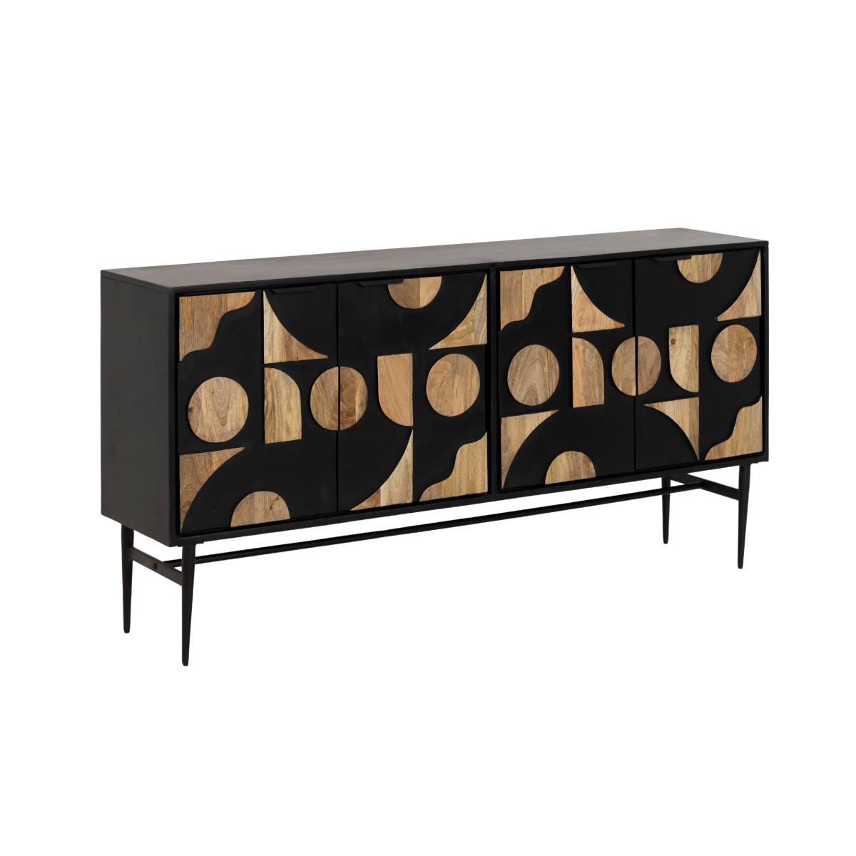 Buffet en bois de manguier METINNA noir, MADE IN MEUBLES 
