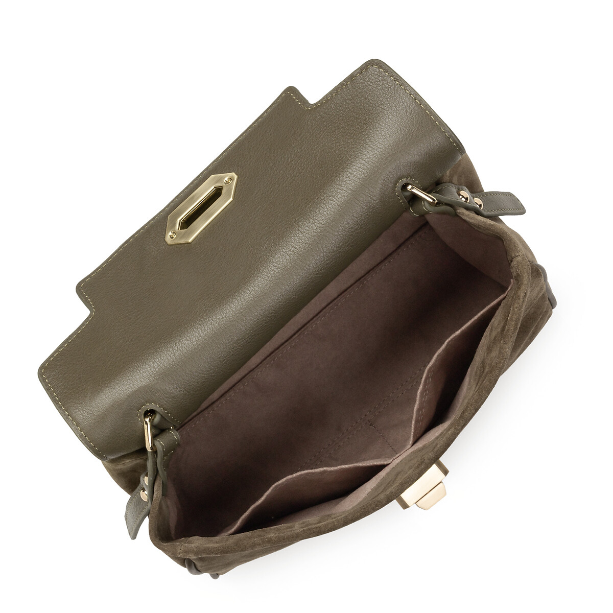 Sac à main en cuir de vachette, SUEDE GRACE  kaki, LANCASTER